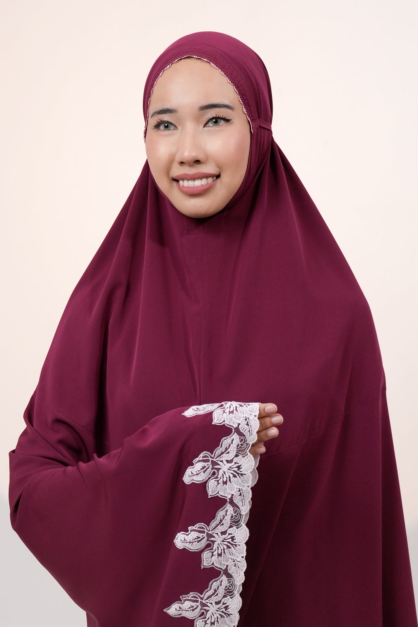 Lace Petals in Burgundy Prayer Wear