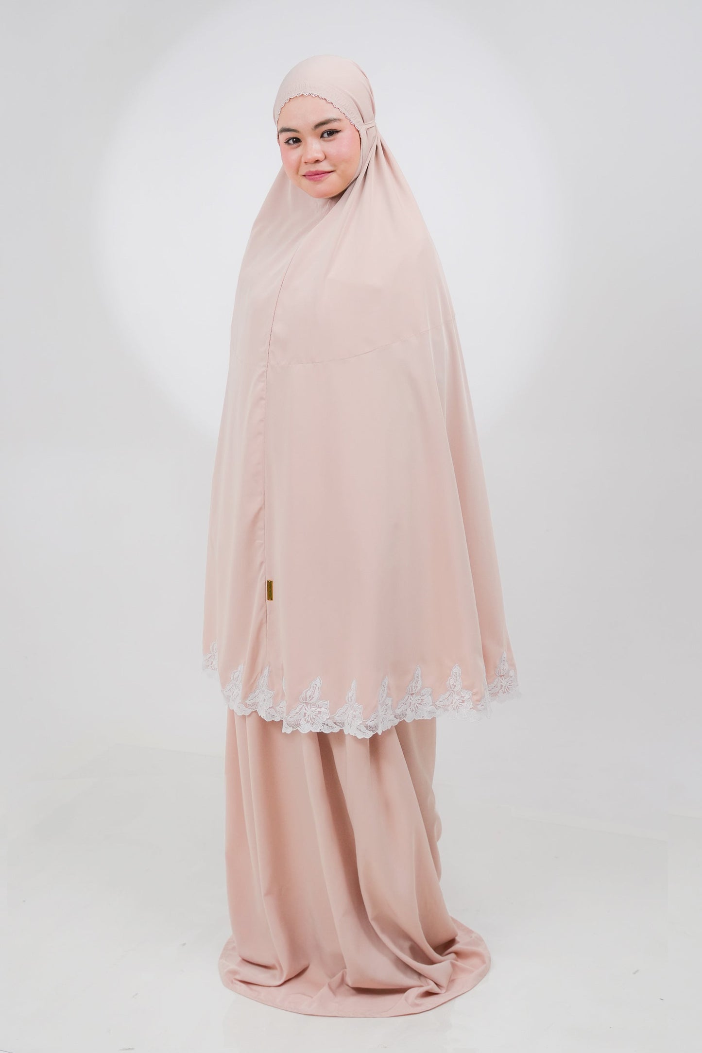 Lace Petals In Milk Tea Prayer Wear