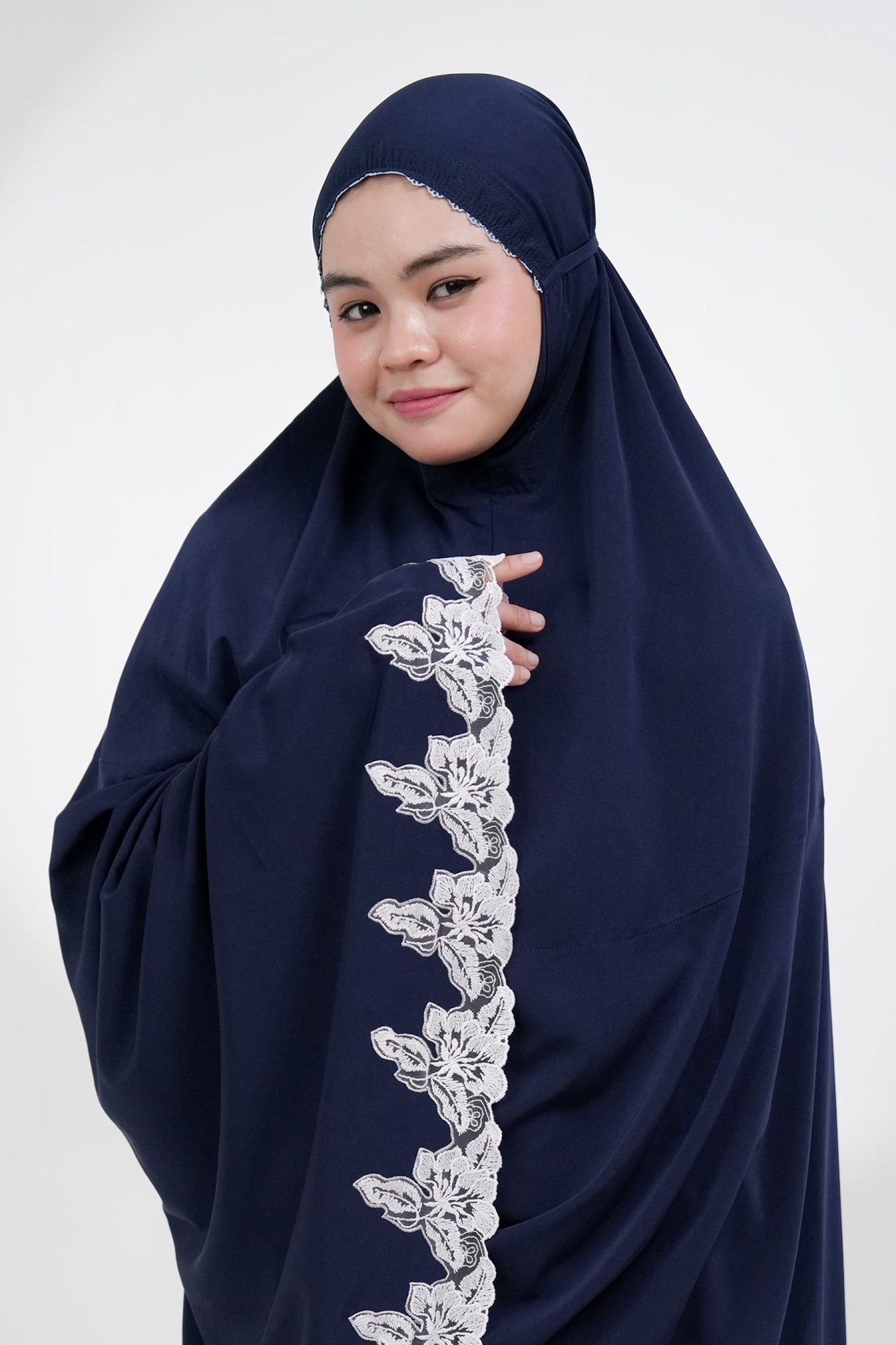 Lace Petals In Navy Prayer Wear