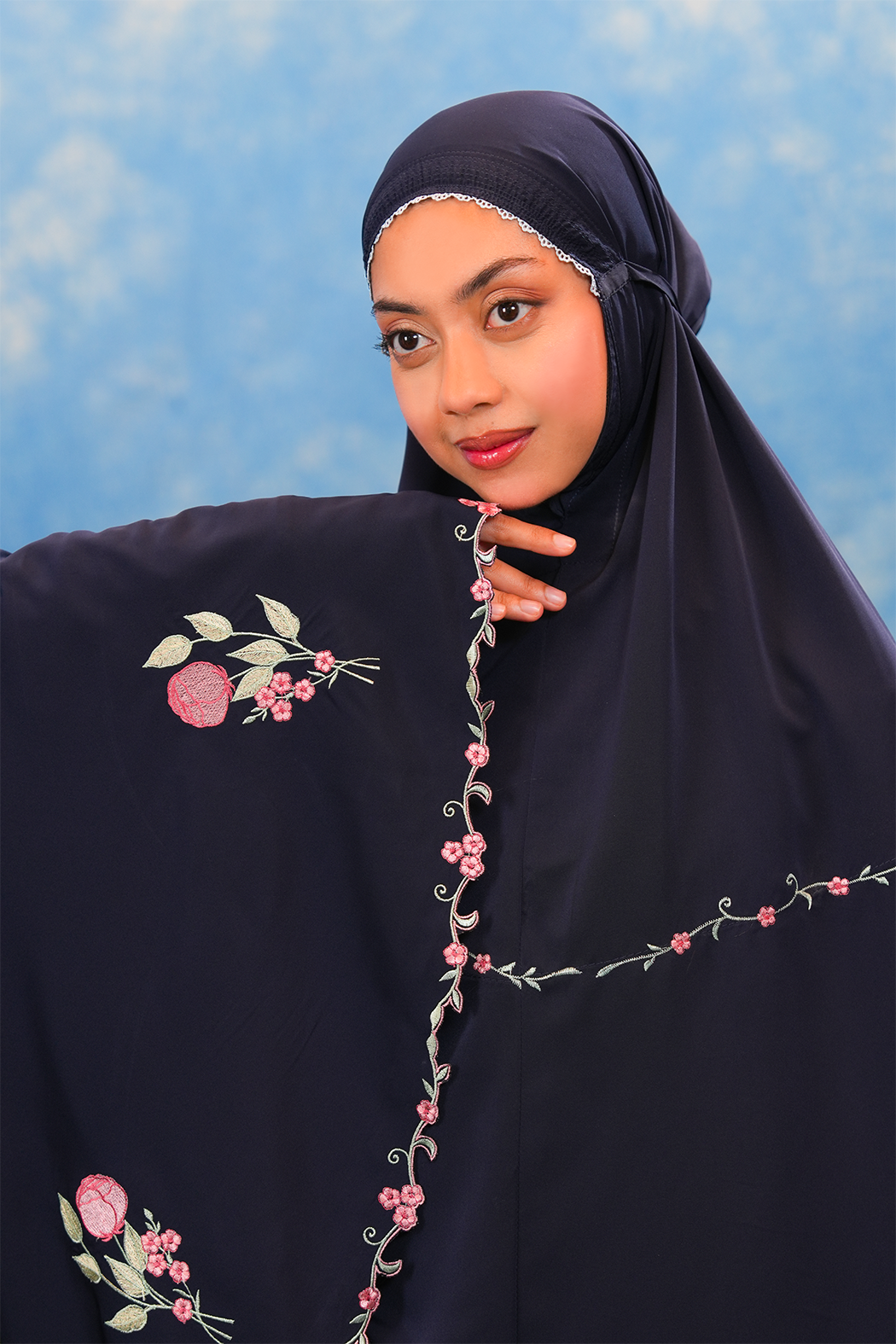 Aurora in Navy Prayer Wear