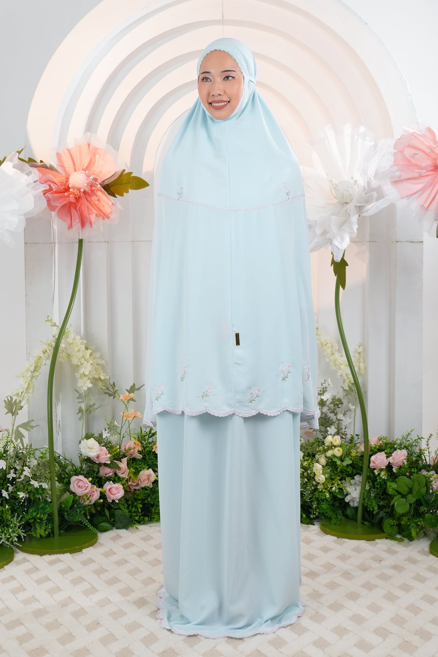 Elyse in Blue Prayer Wear