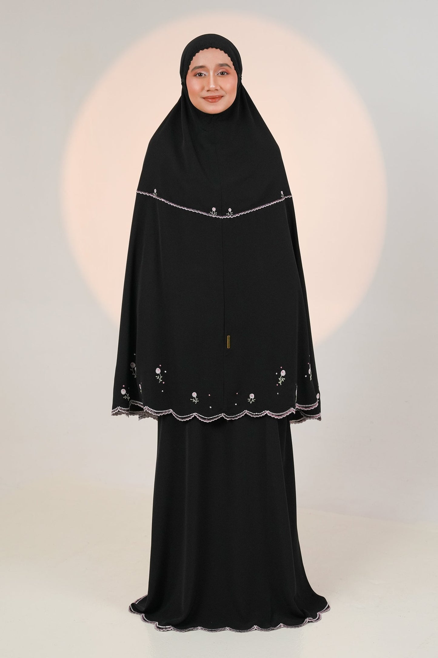 Elyse in Black Prayer Wear