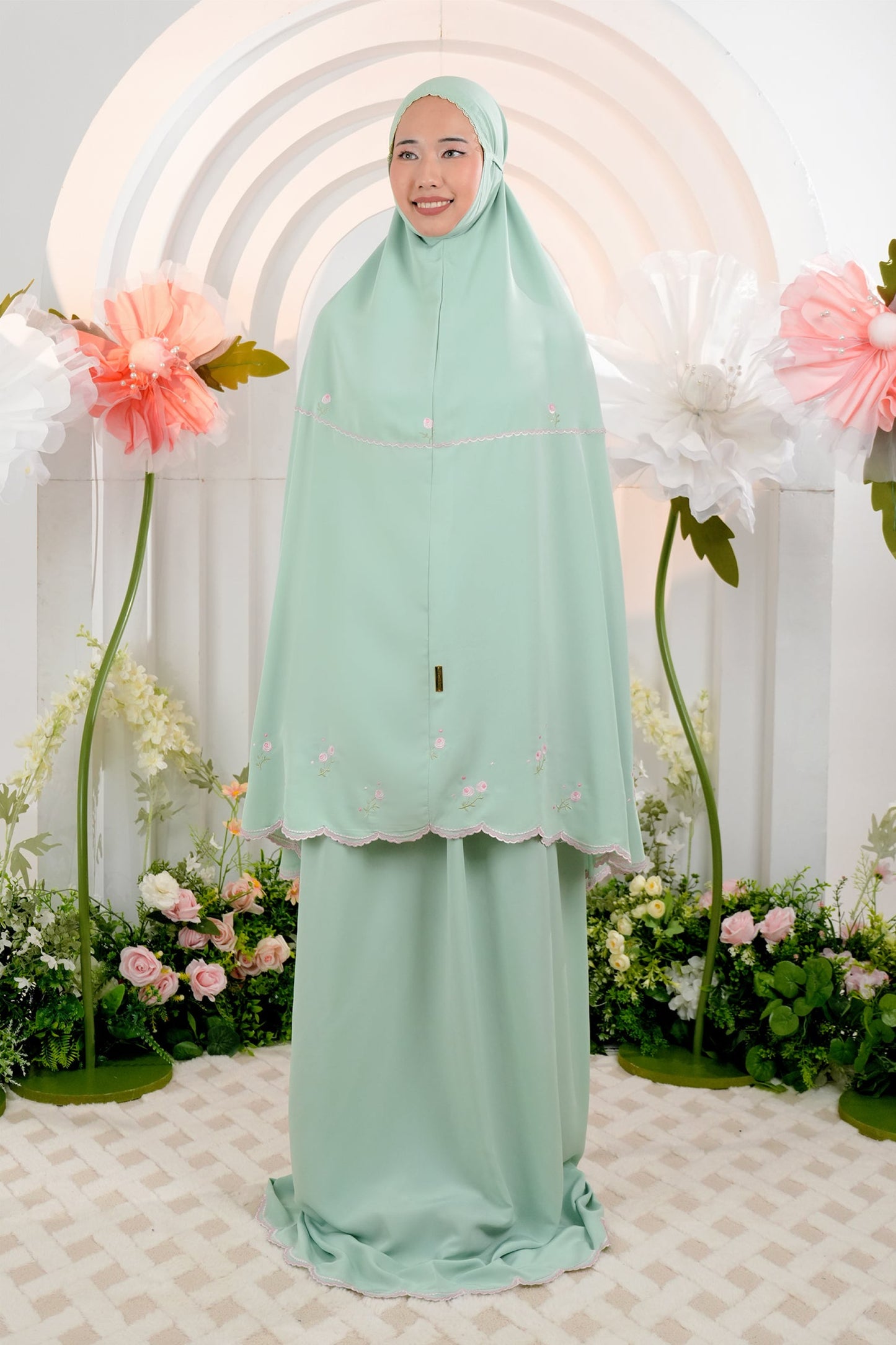 Elyse in Green Prayer Wear