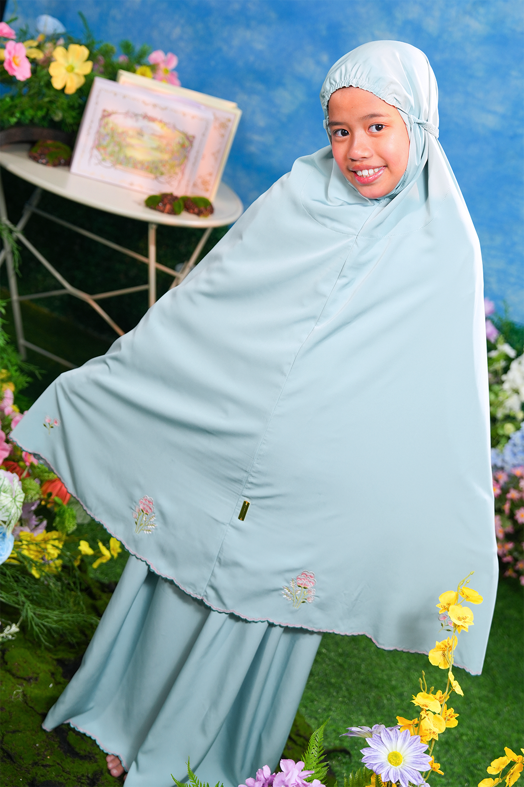 Little Eleanor in Mint Prayer Wear