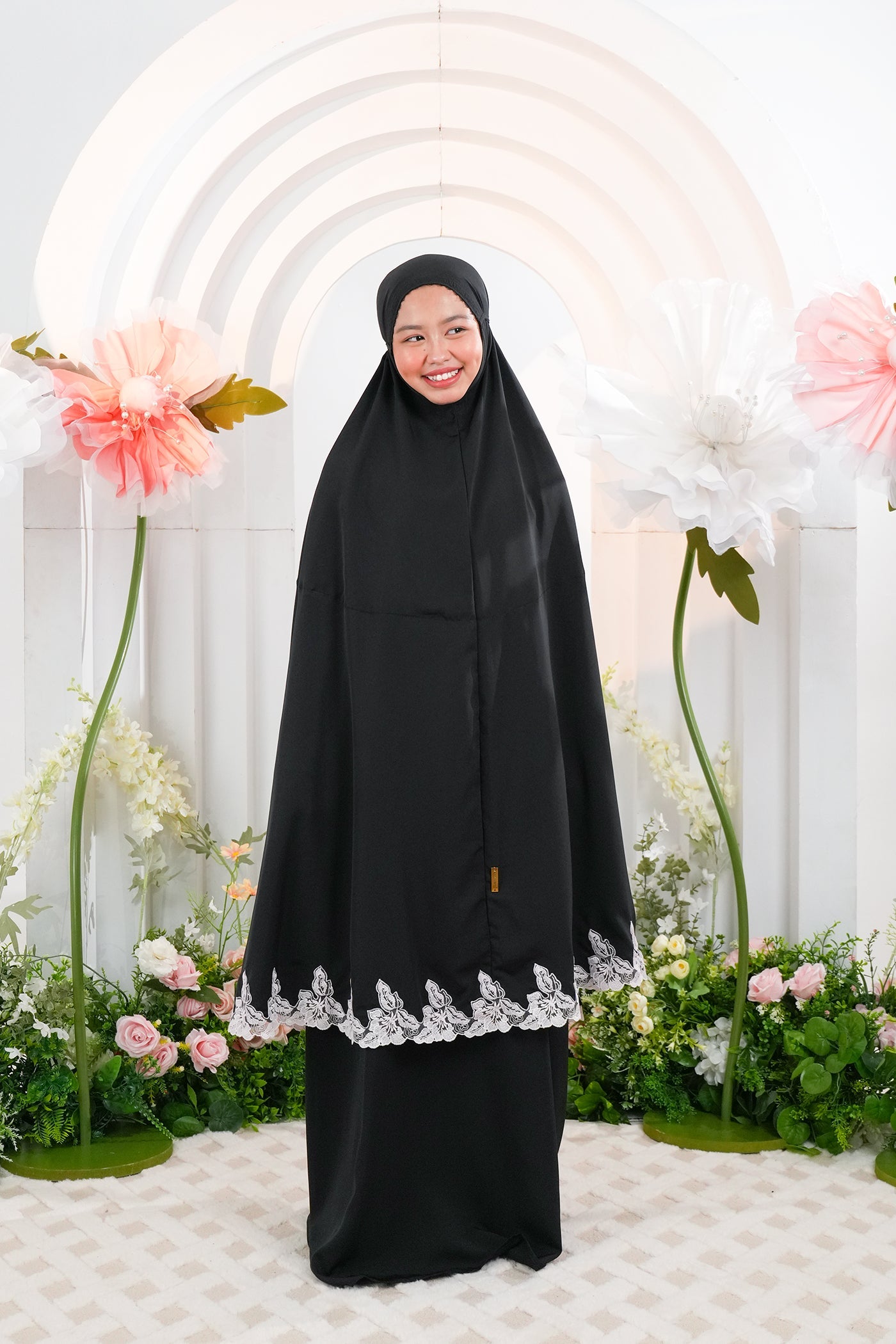 Lace Petals (Tweens) in Black Tea Prayer Wear