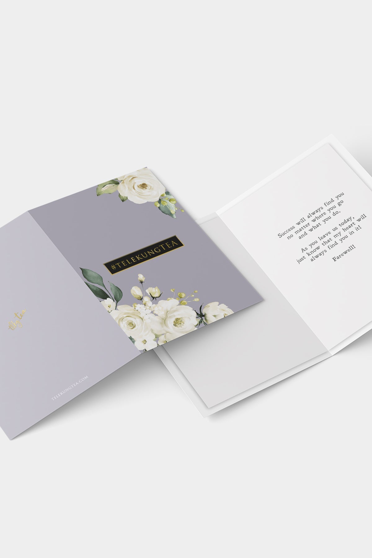 Large Greeting Card -- White Roses Gift Message