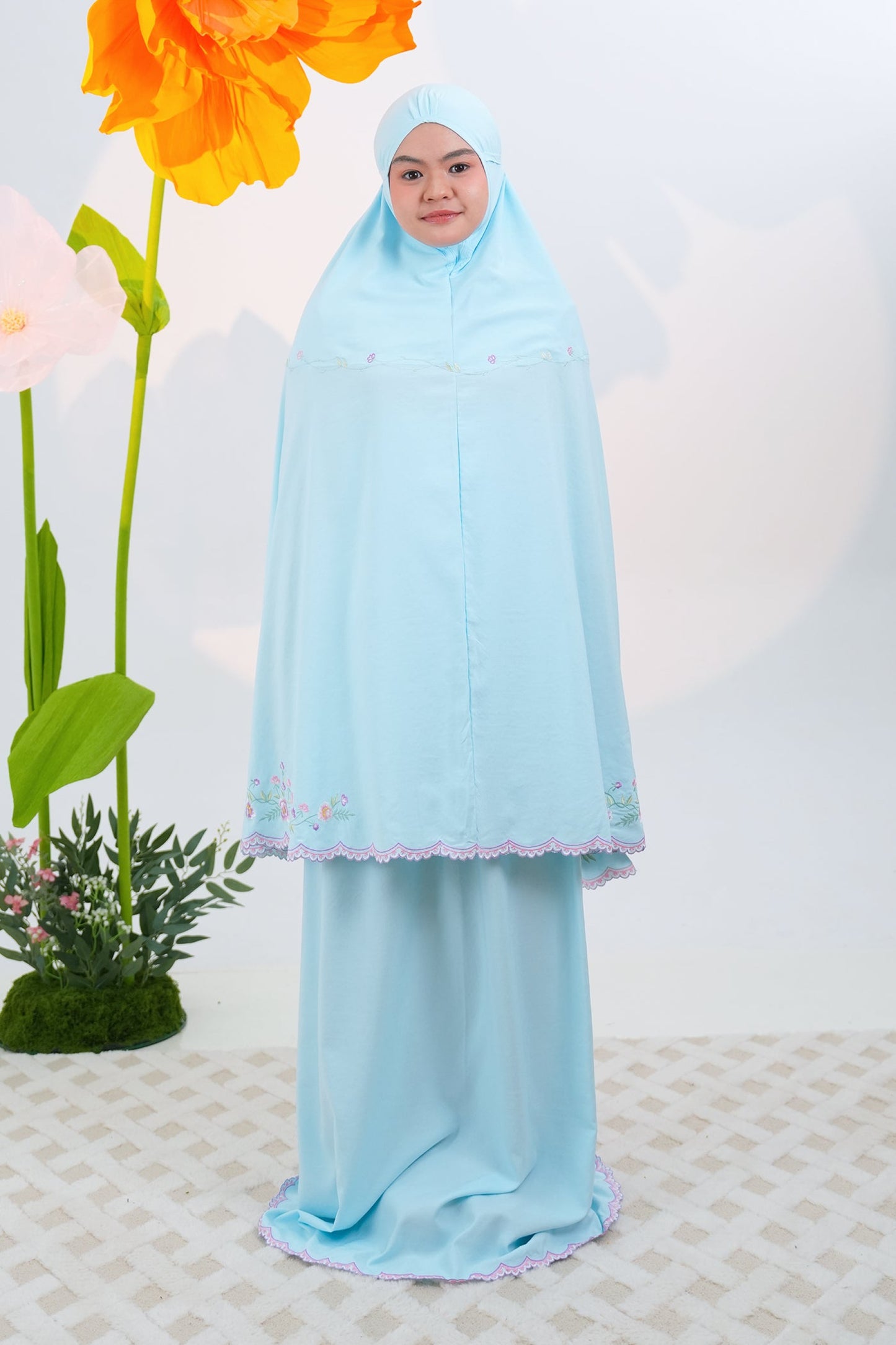 Leora in Blue Prayer Wear