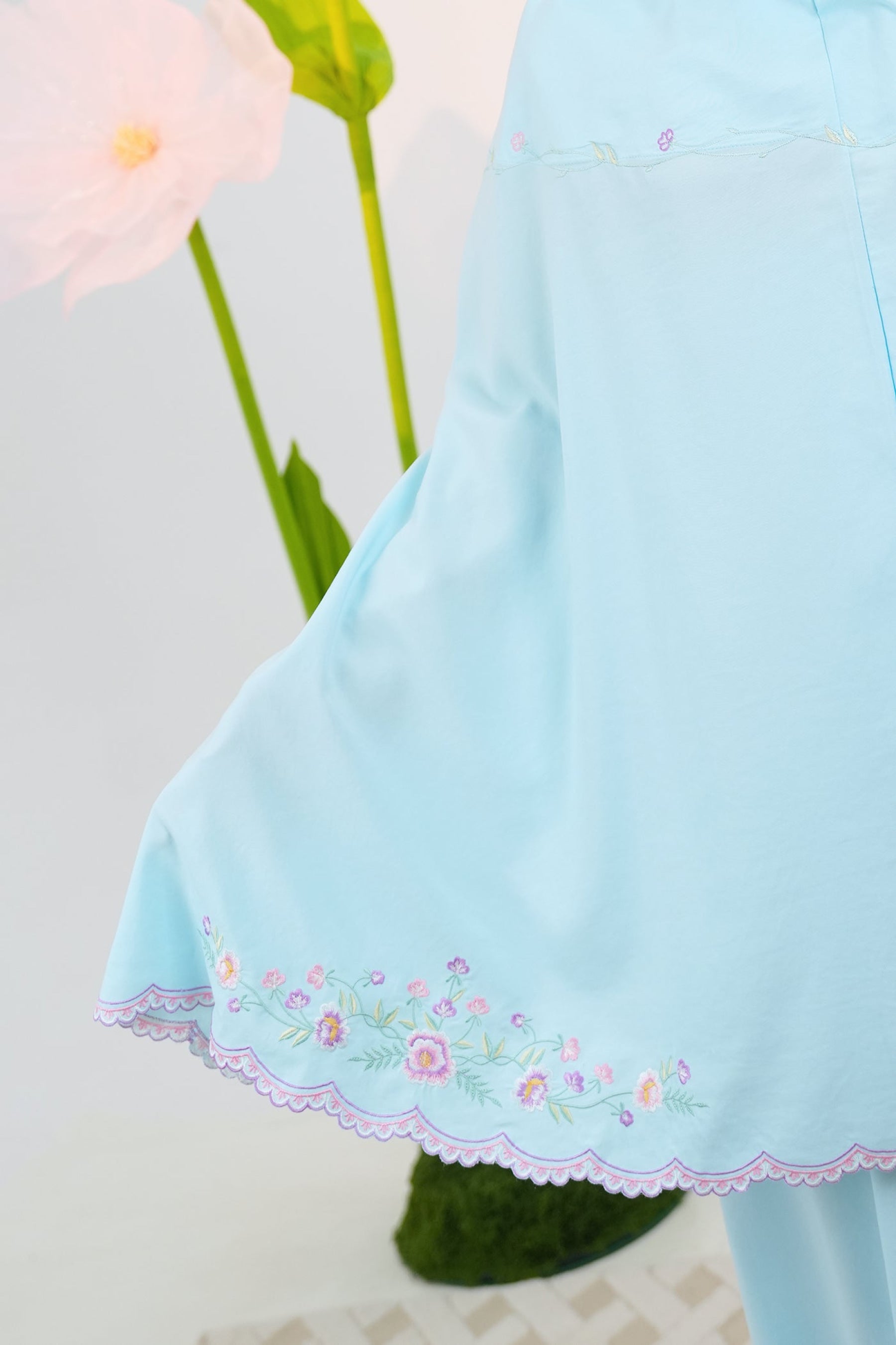 Leora in Blue Prayer Wear