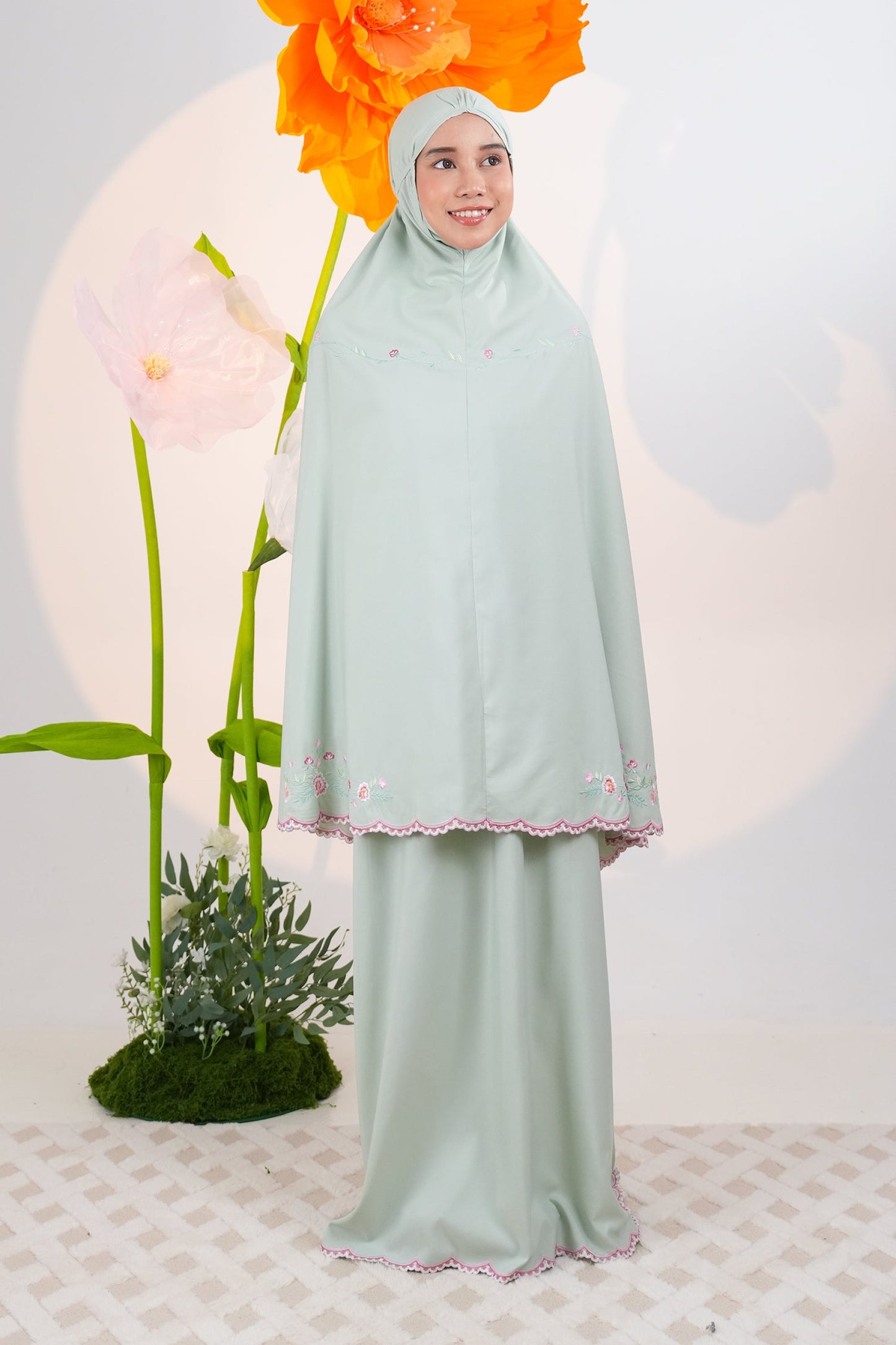 Leora in Green Prayer Wear