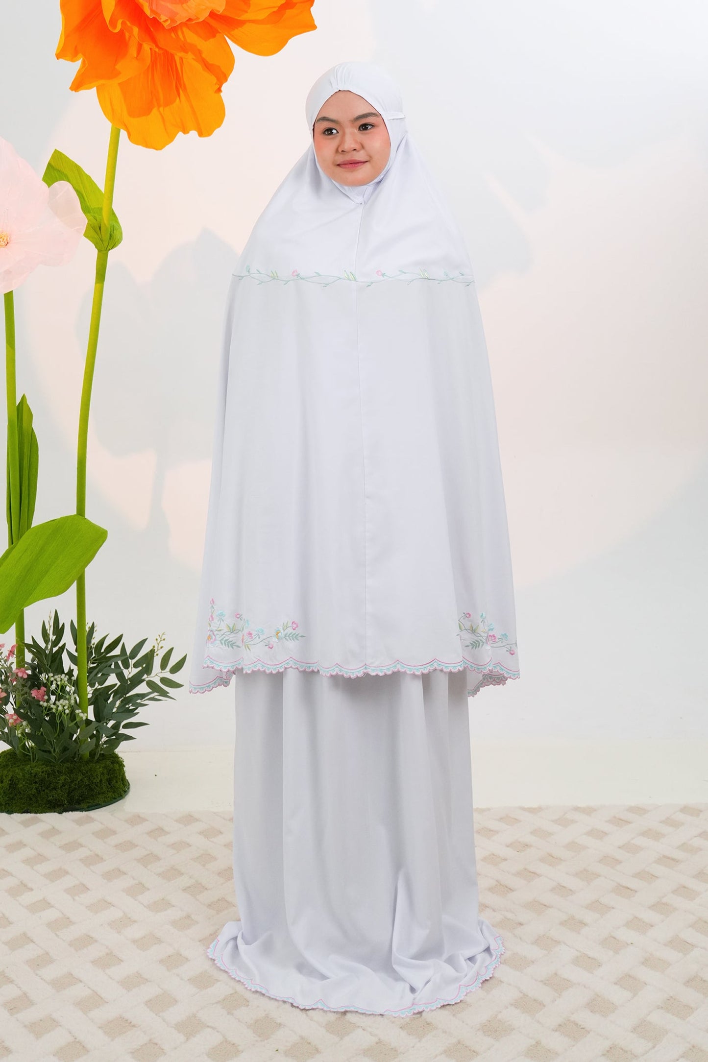 Leora in White Prayer Wear