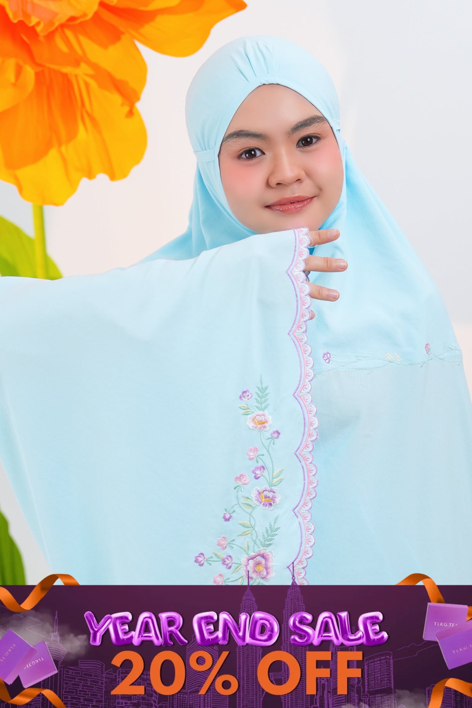 Leora in Blue Prayer Wear