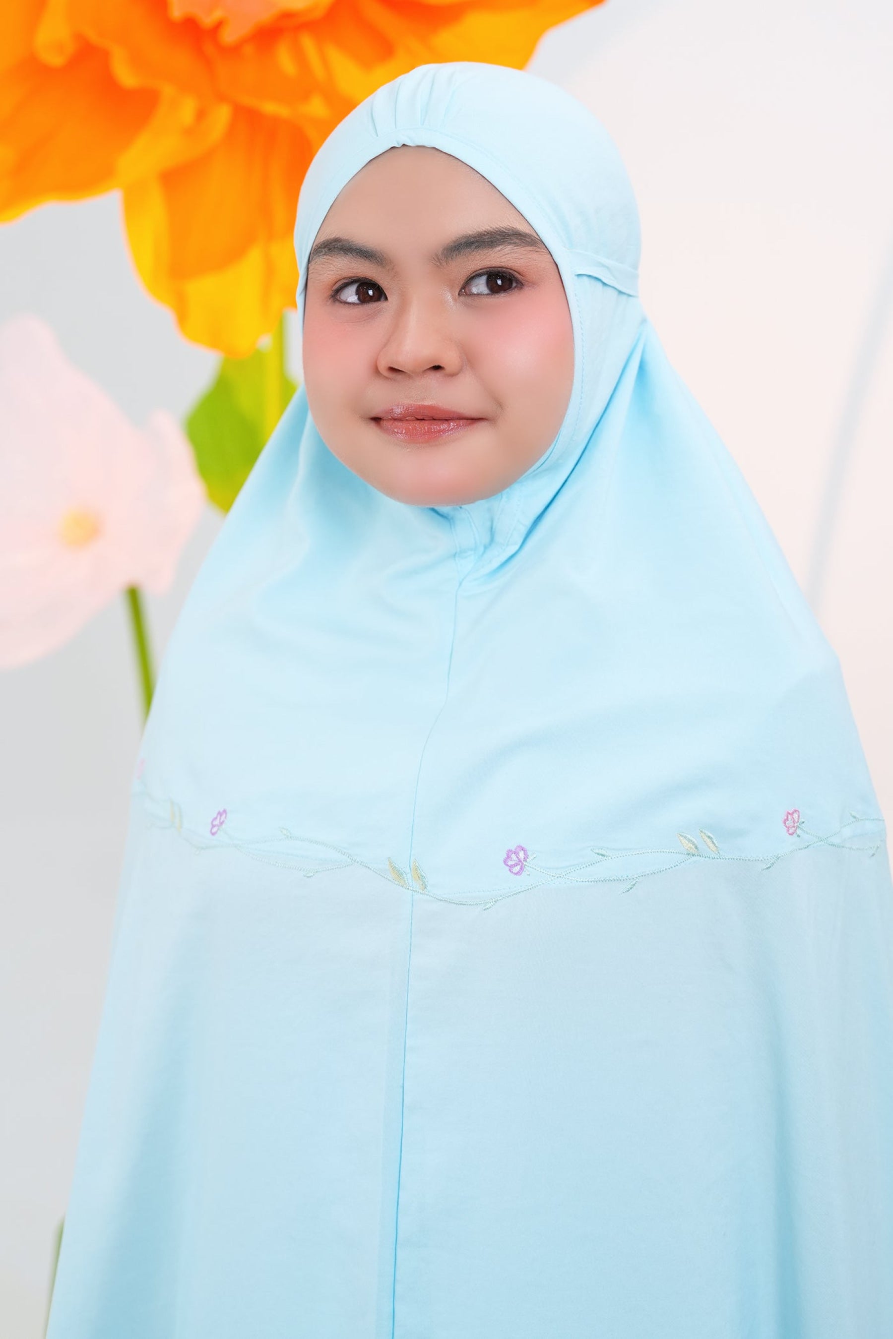 Leora in Blue Prayer Wear