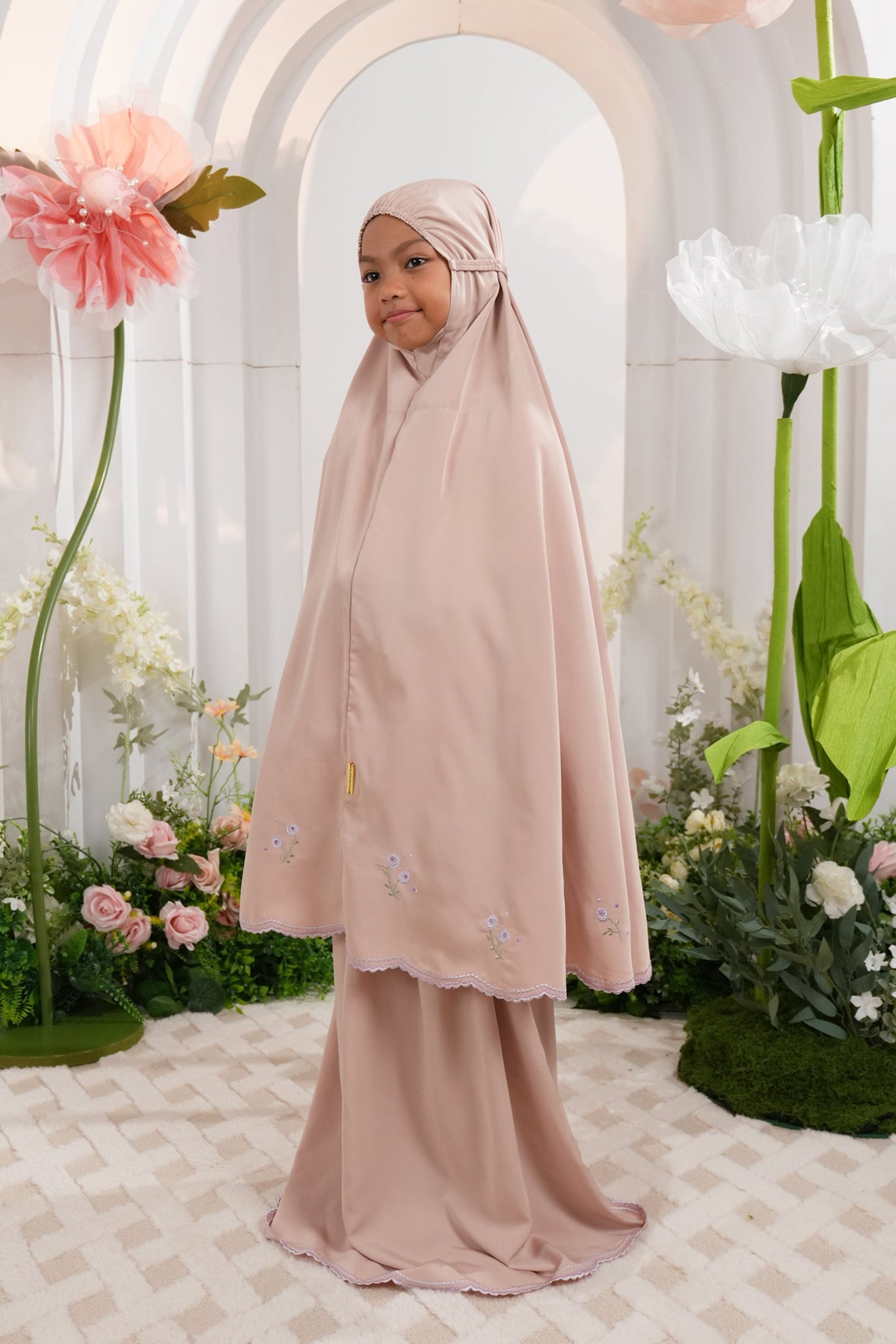 Little Elyse in Milk Tea Prayer Wear