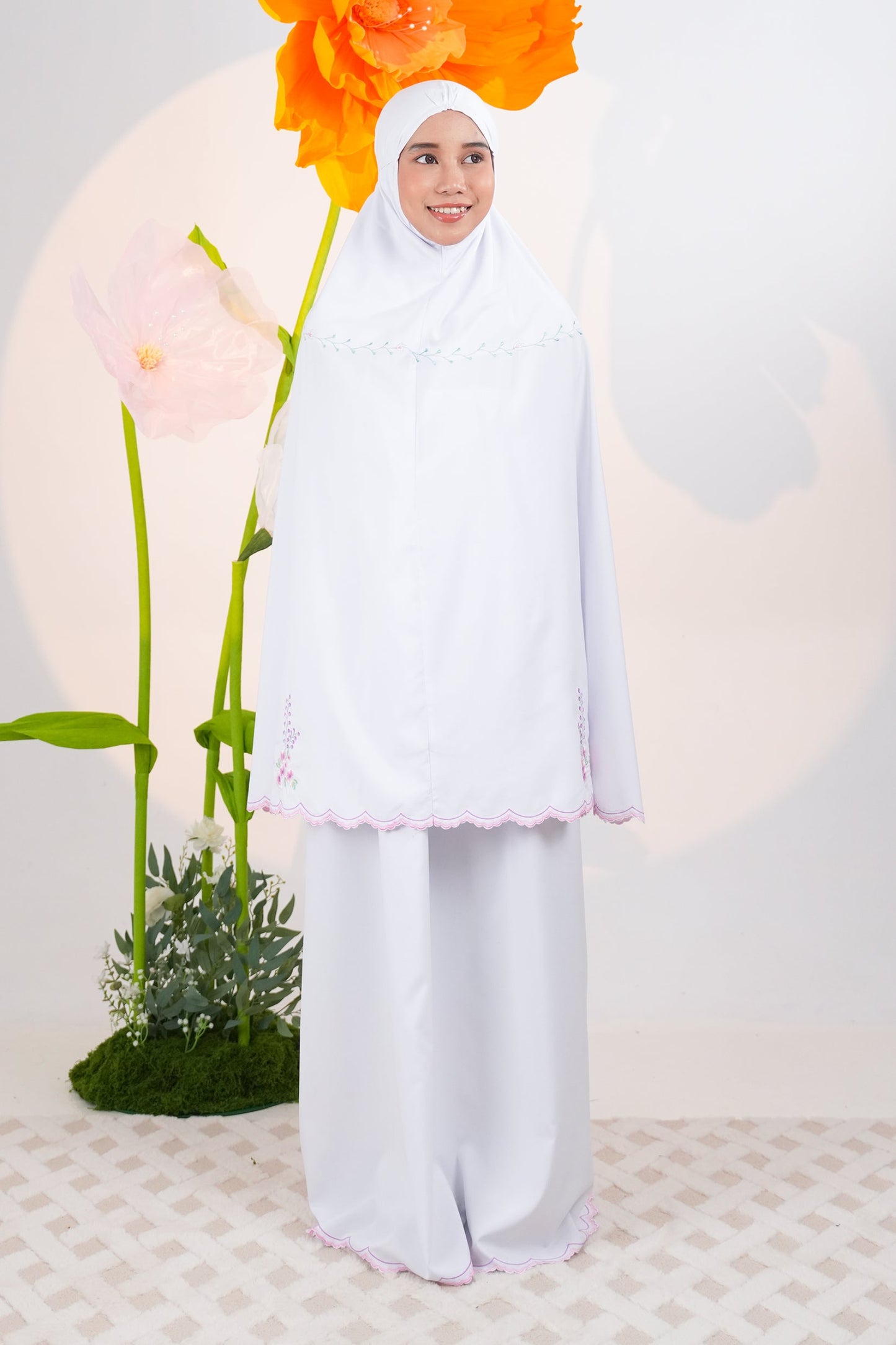 Maely in White Prayer Wear