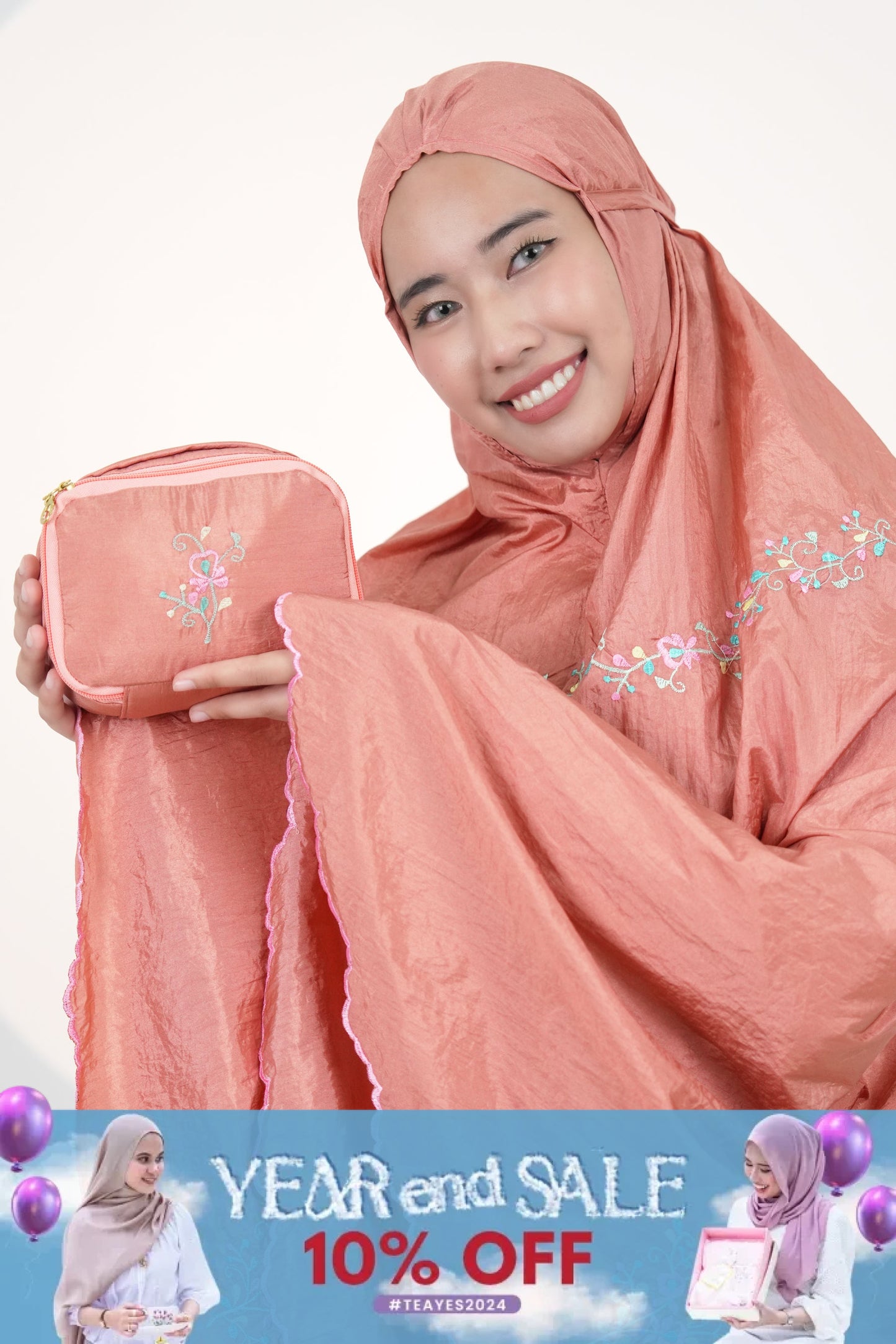 Premium Travel Telekung In Copper Prayer Wear