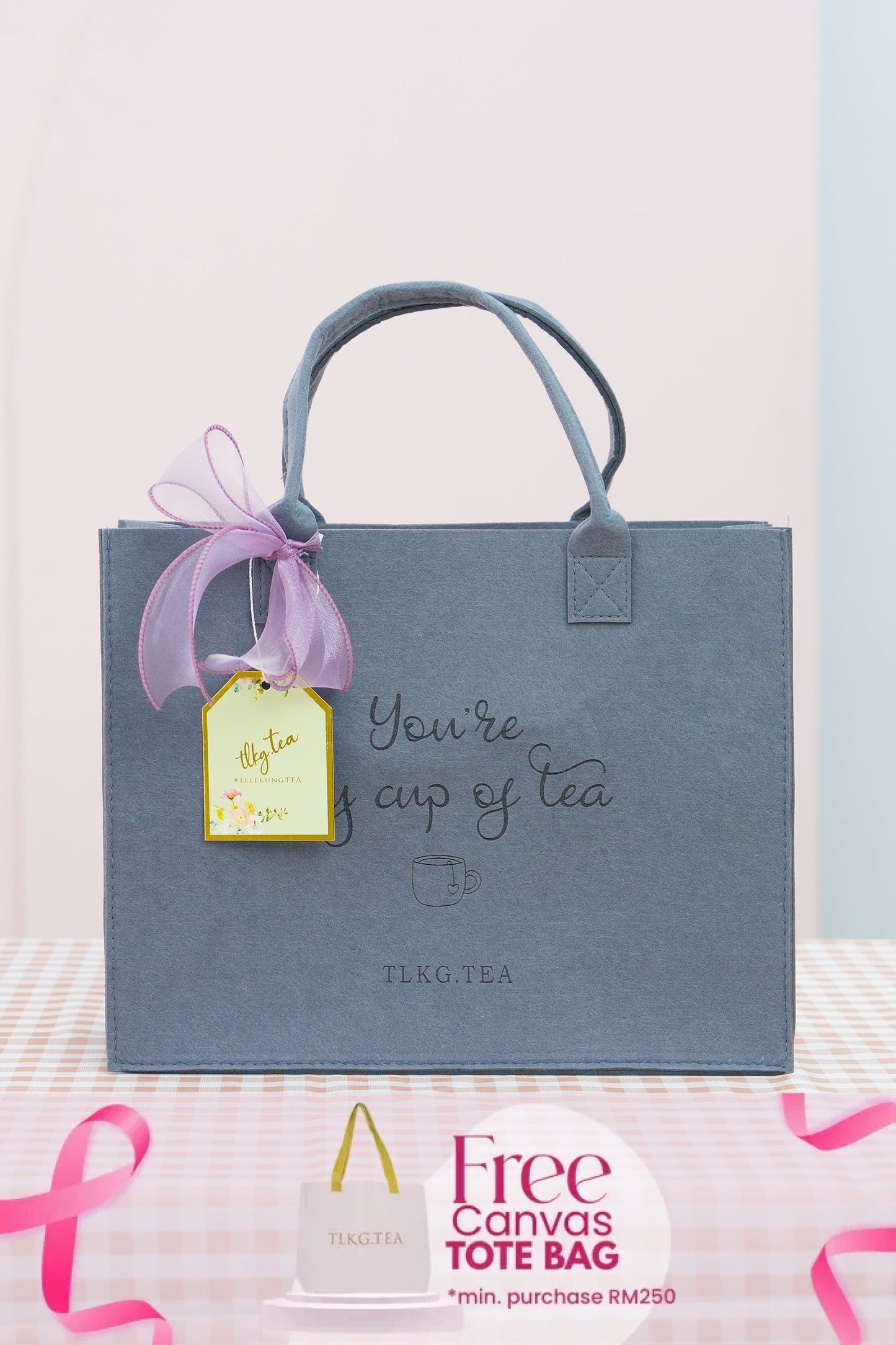 Felt Gift Bag In Grey Prayer Mat &