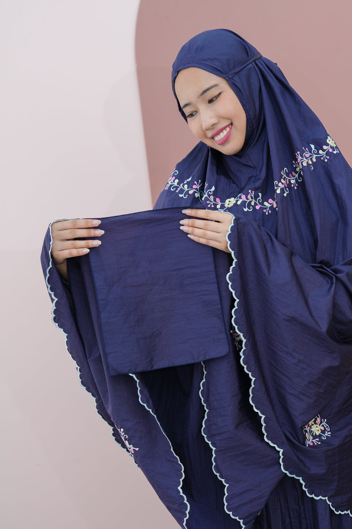 Premium Travel Telekung In Navy Prayer Wear