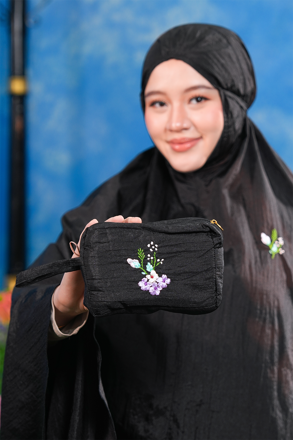 The Blooming Travel Telekung in Black