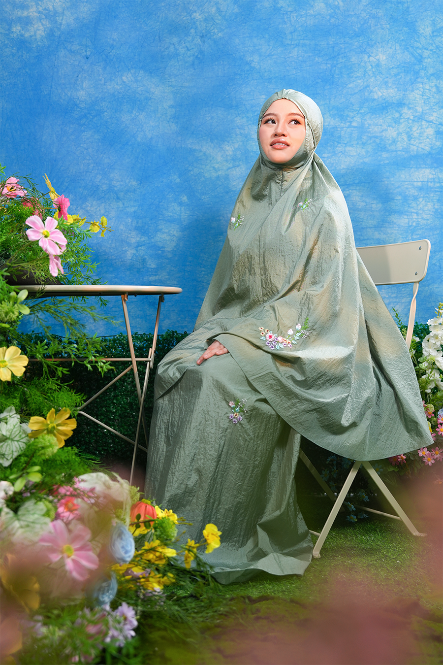 The Blooming Travel Telekung in Green