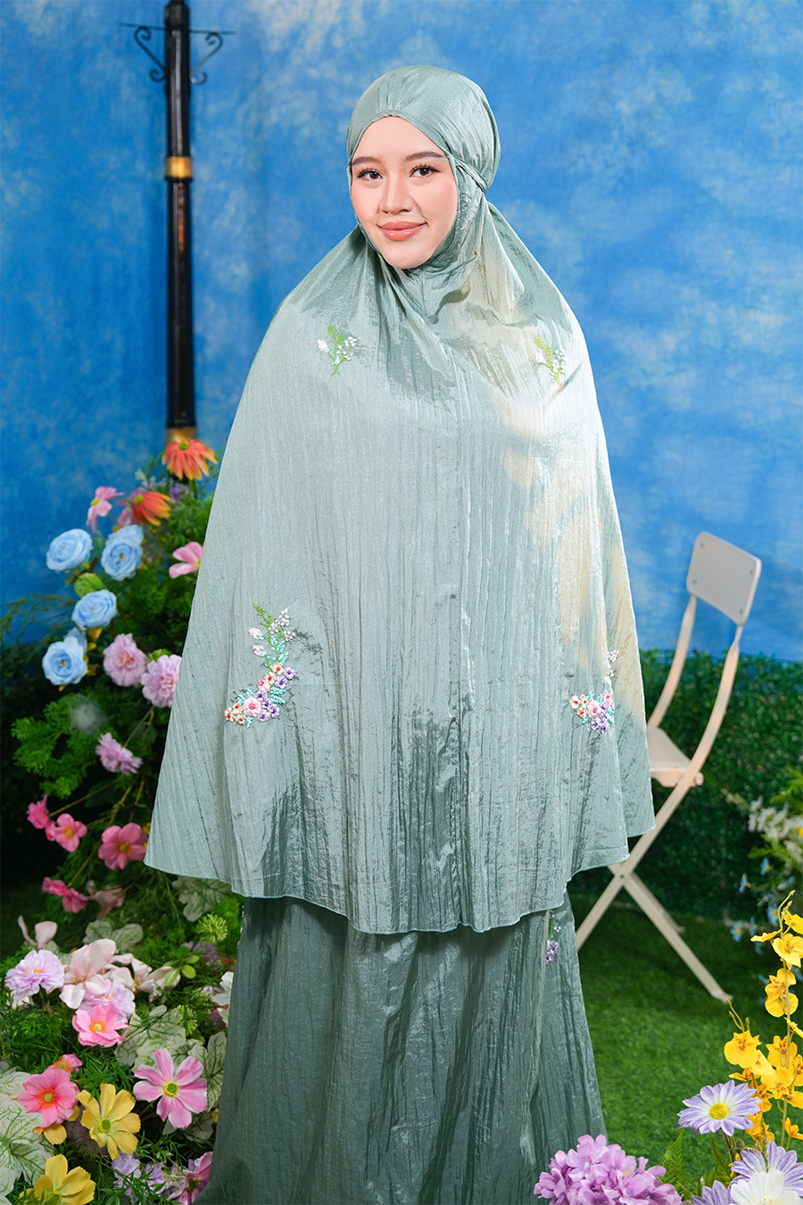 The Blooming Travel Telekung in Mint