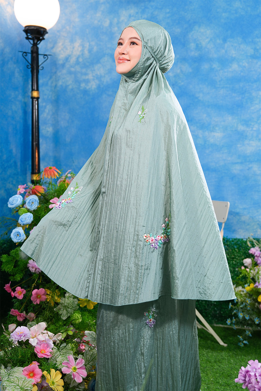 The Blooming Travel Telekung in Mint