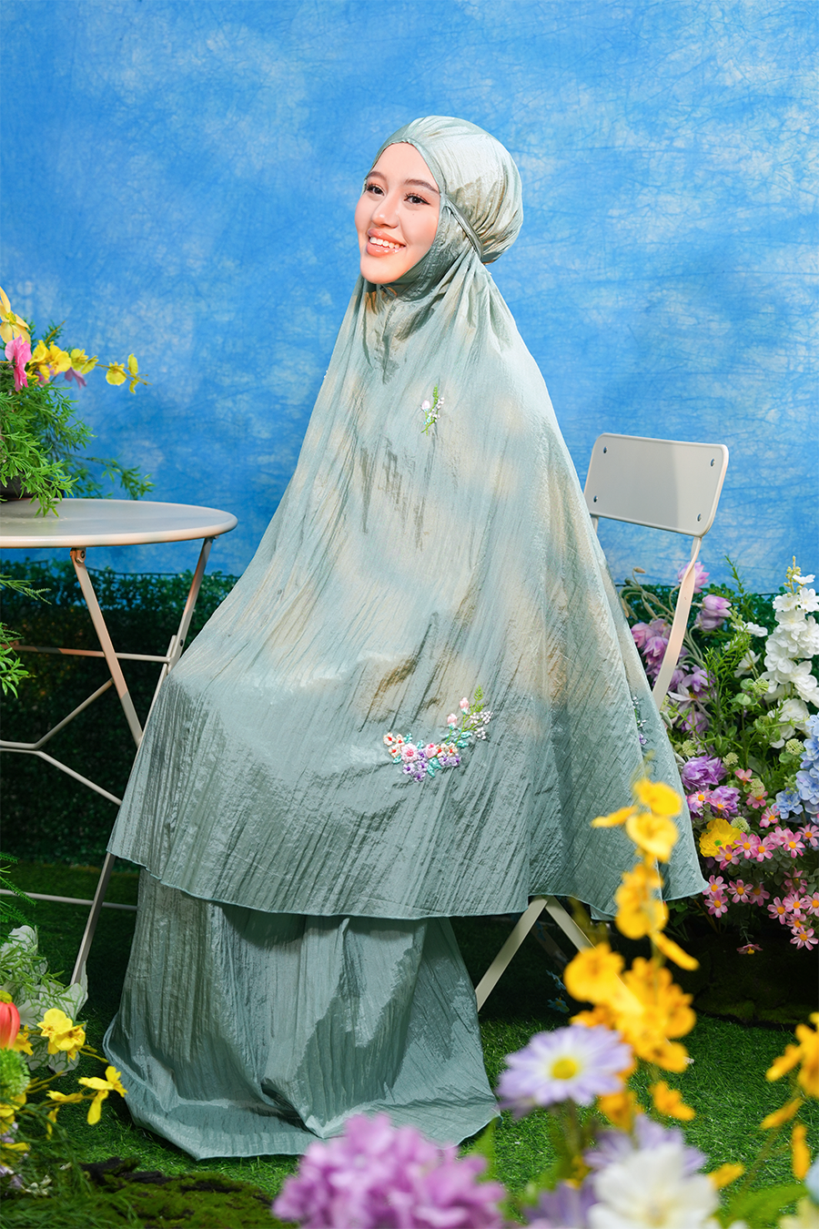 The Blooming Travel Telekung in Mint