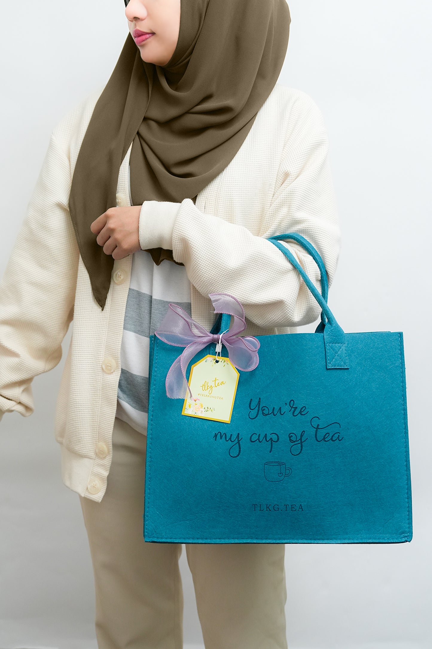 Felt Gift Bag in Teal