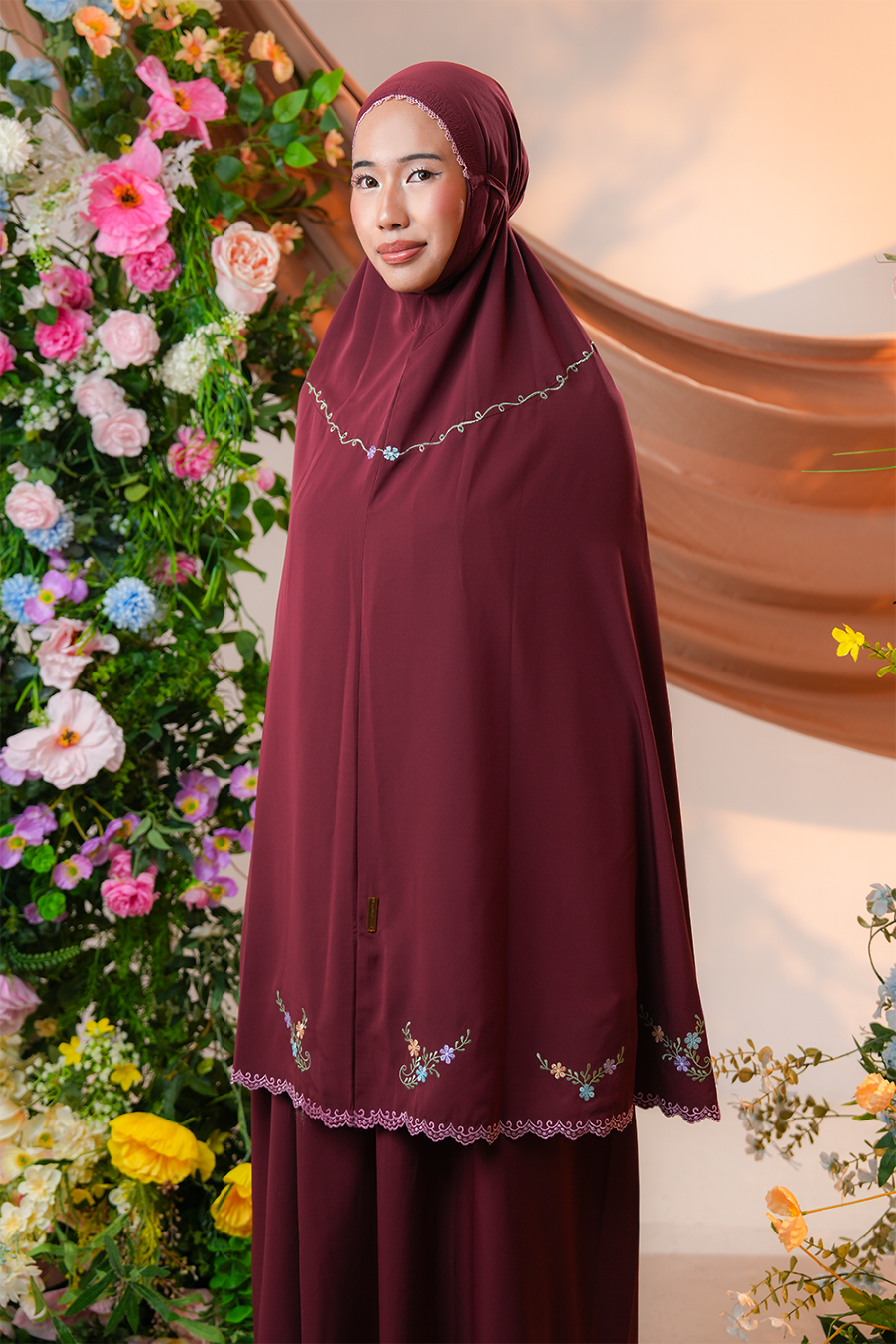 Celine in Dark Cherry Prayer Wear