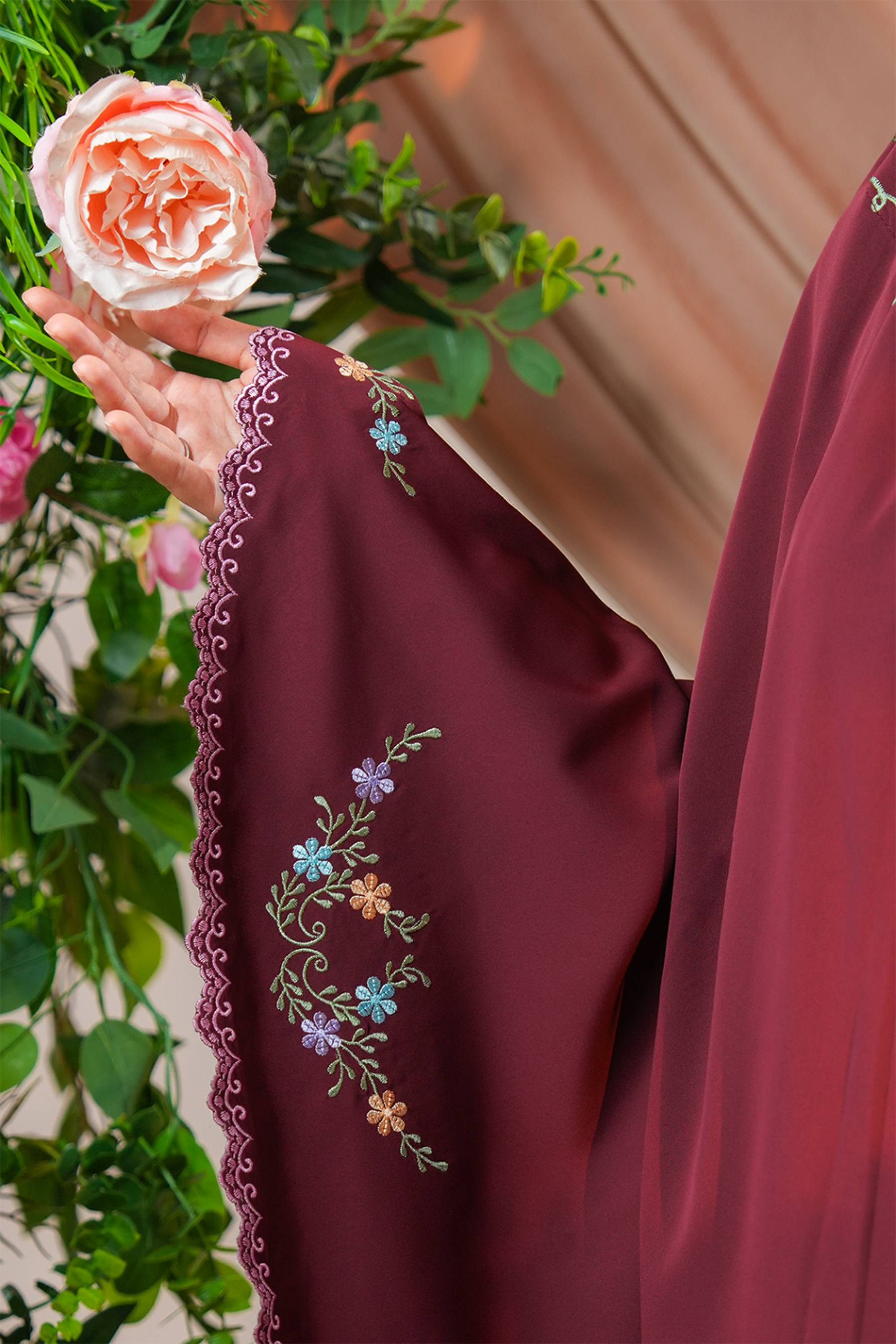 Celine in Dark Cherry Prayer Wear