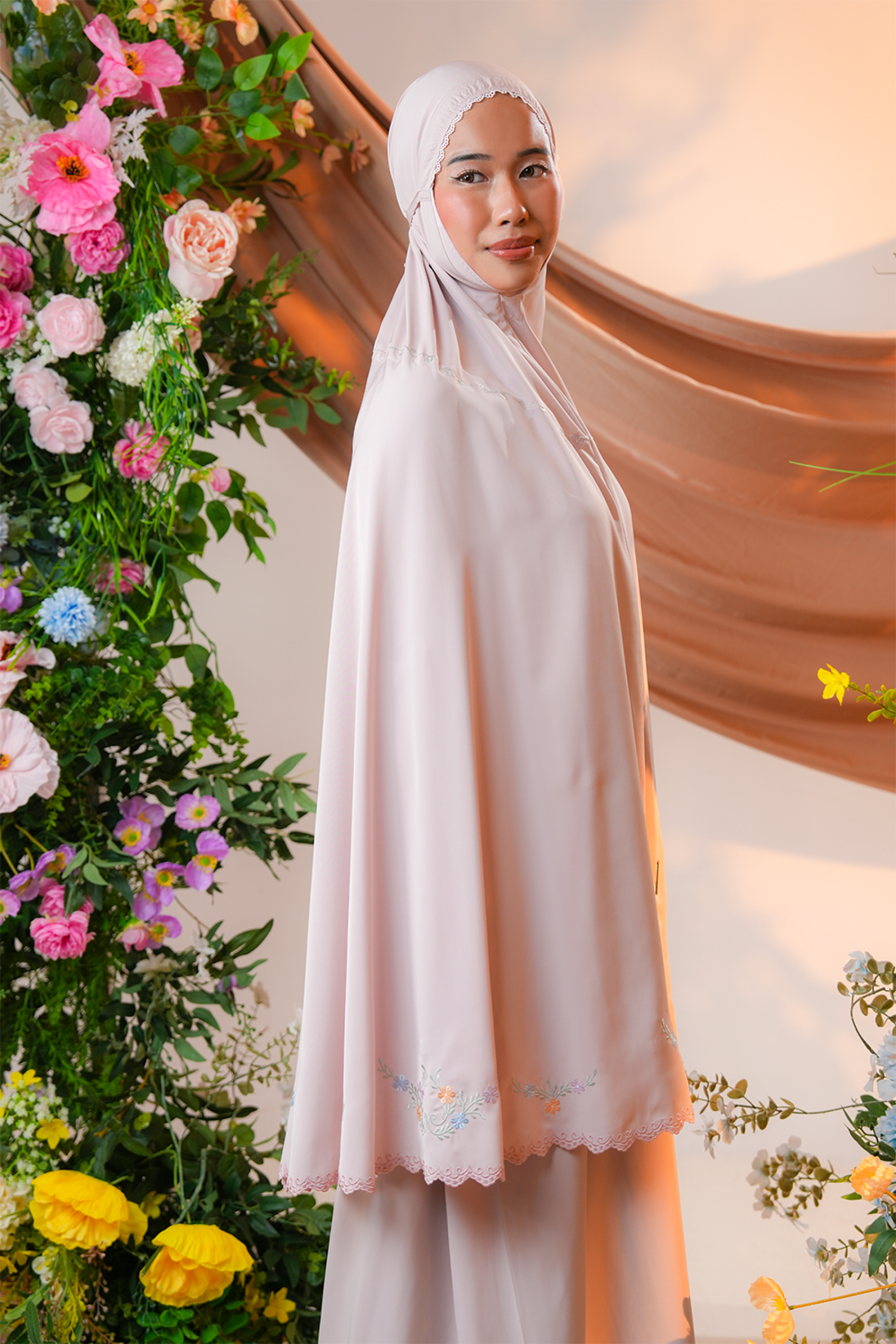 Celine in Pink Lemonade Prayer Wear