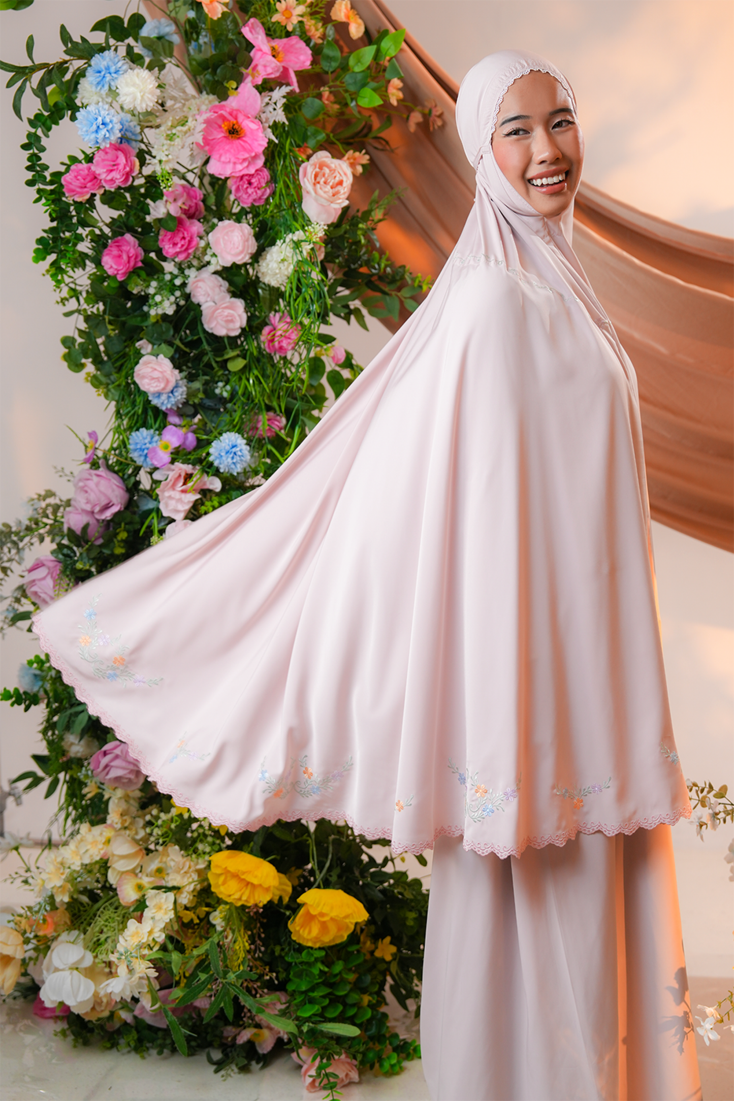 Celine in Pink Lemonade Prayer Wear