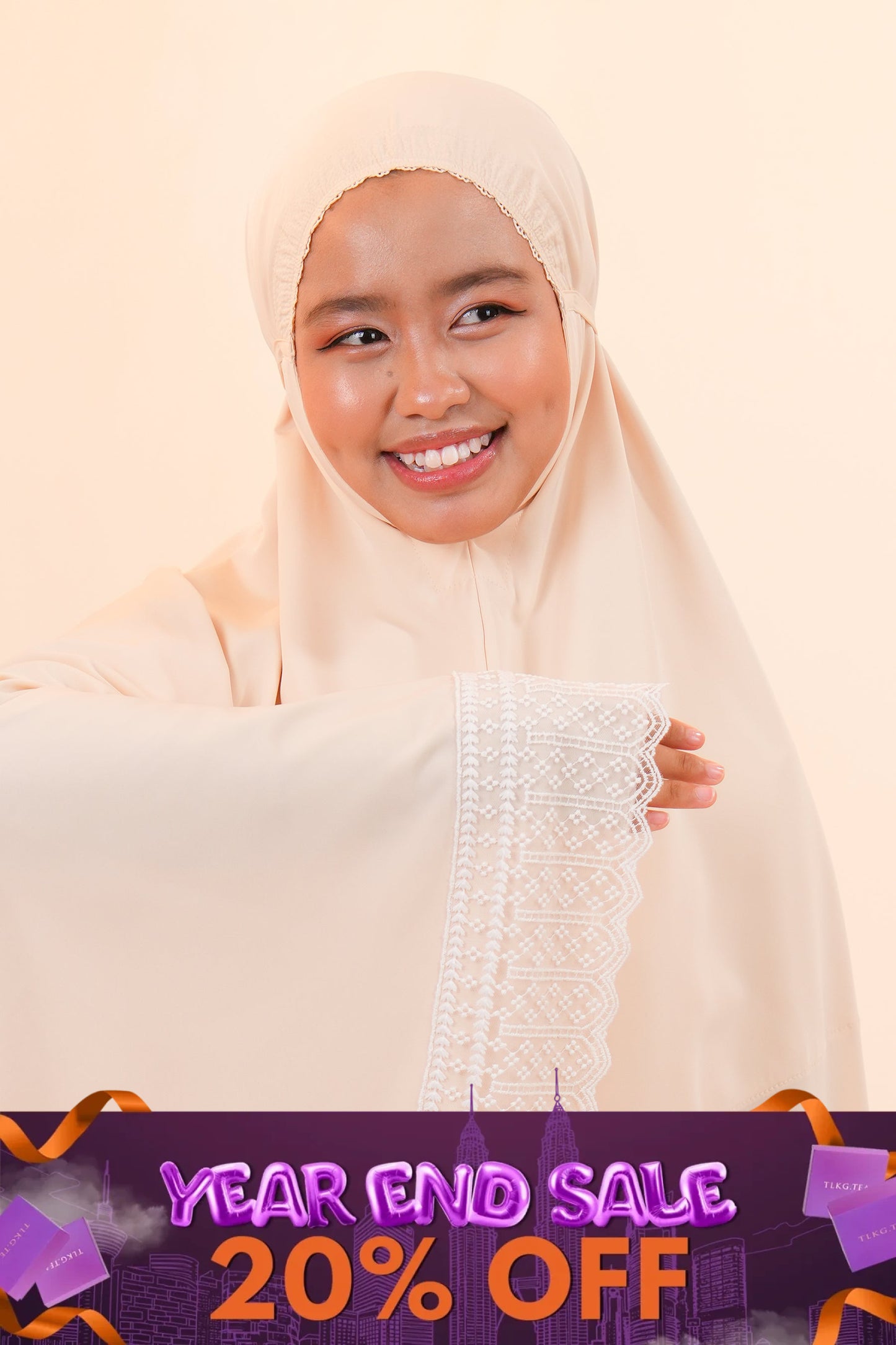 Dewdrops (Tweens) in Creme Brulee Prayer Wear