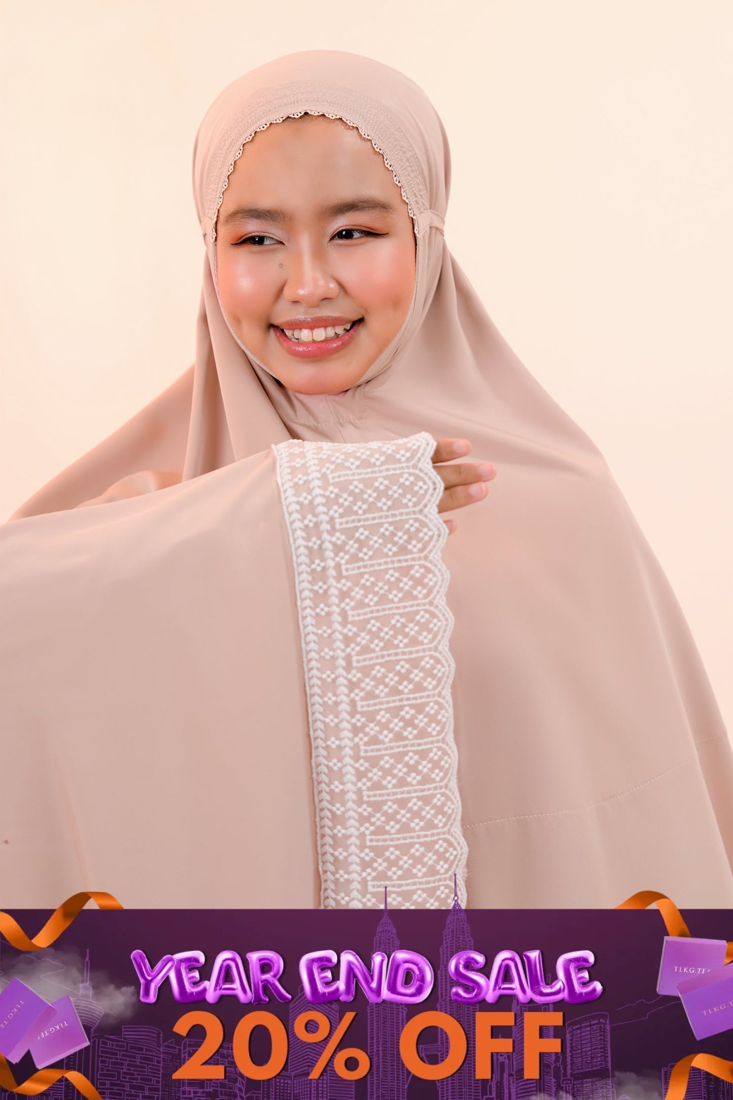 Dewdrops (Tweens) in Milk Tea Prayer Wear