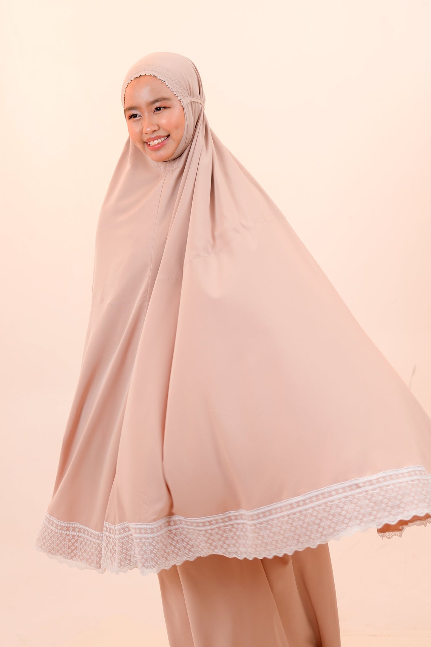 Dewdrops (Tweens) in Milk Tea Prayer Wear