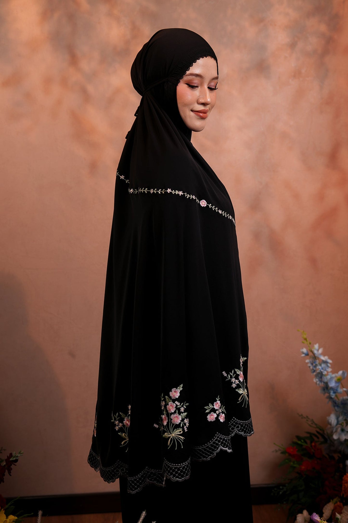 Evalora in Black Tea Prayer Wear