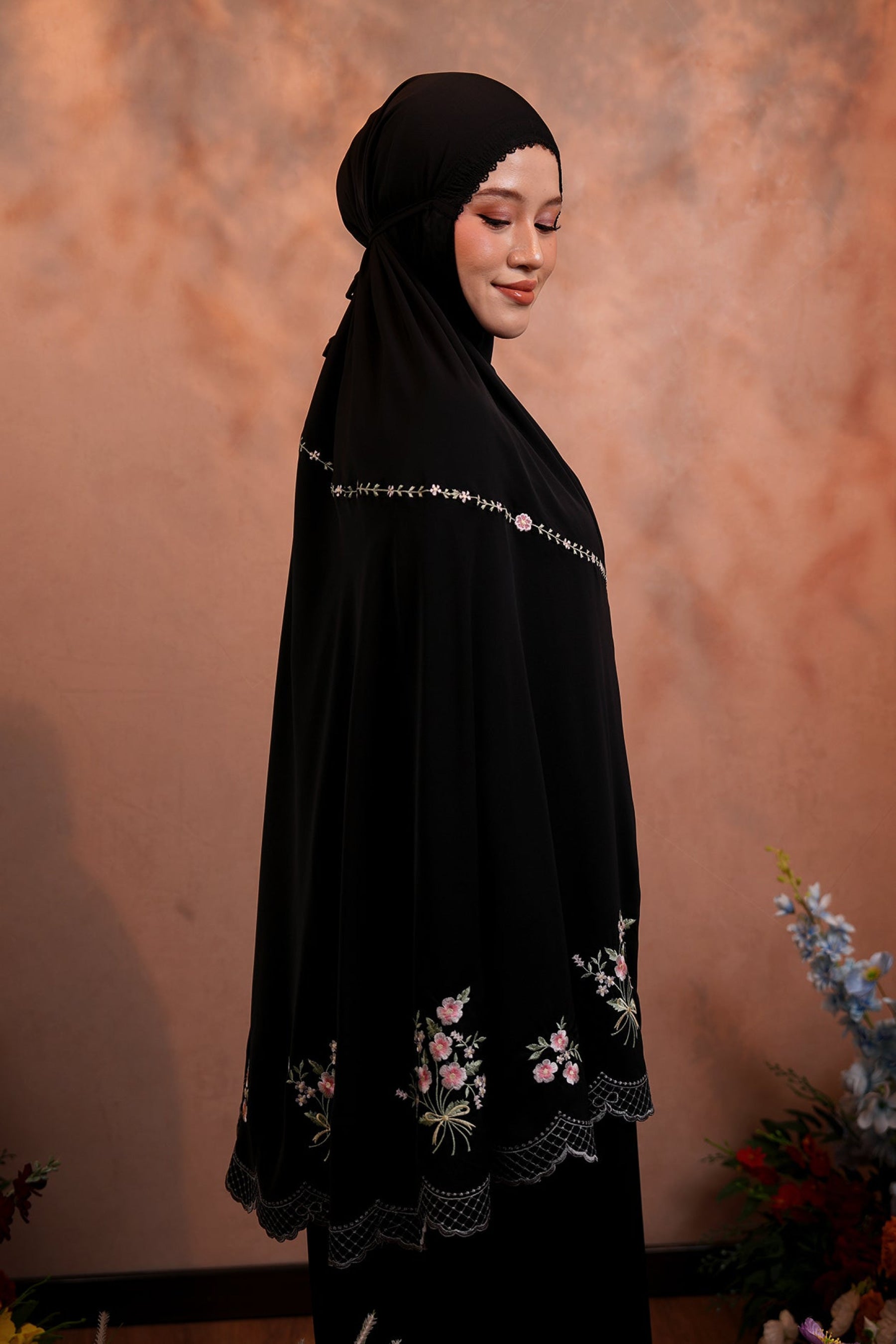 Evalora in Black Tea Prayer Wear