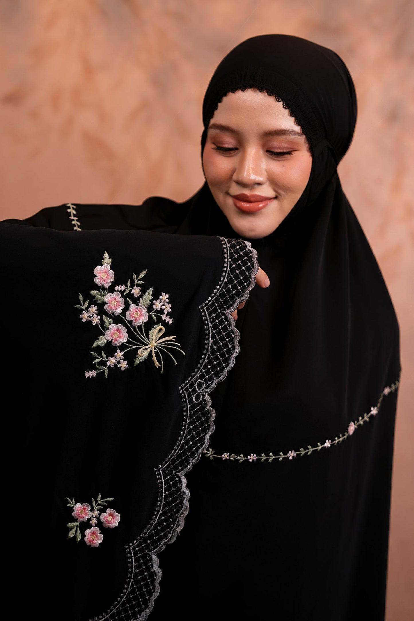 Evalora in Black Tea Prayer Wear