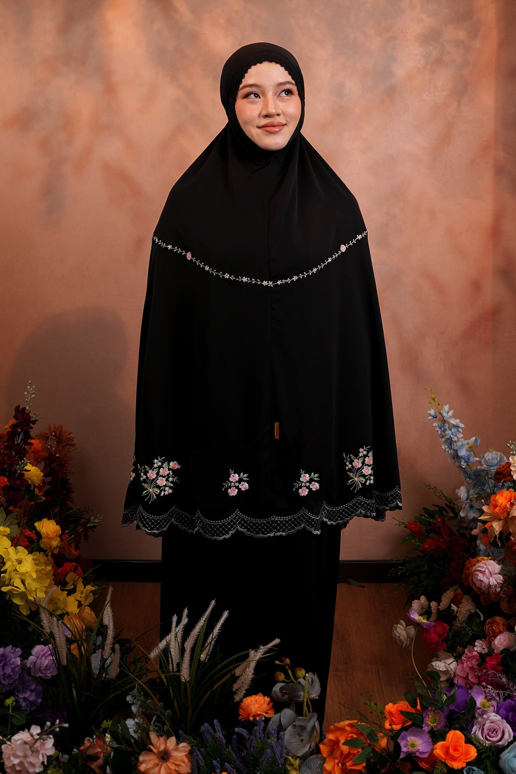 Evalora in Black Tea Prayer Wear