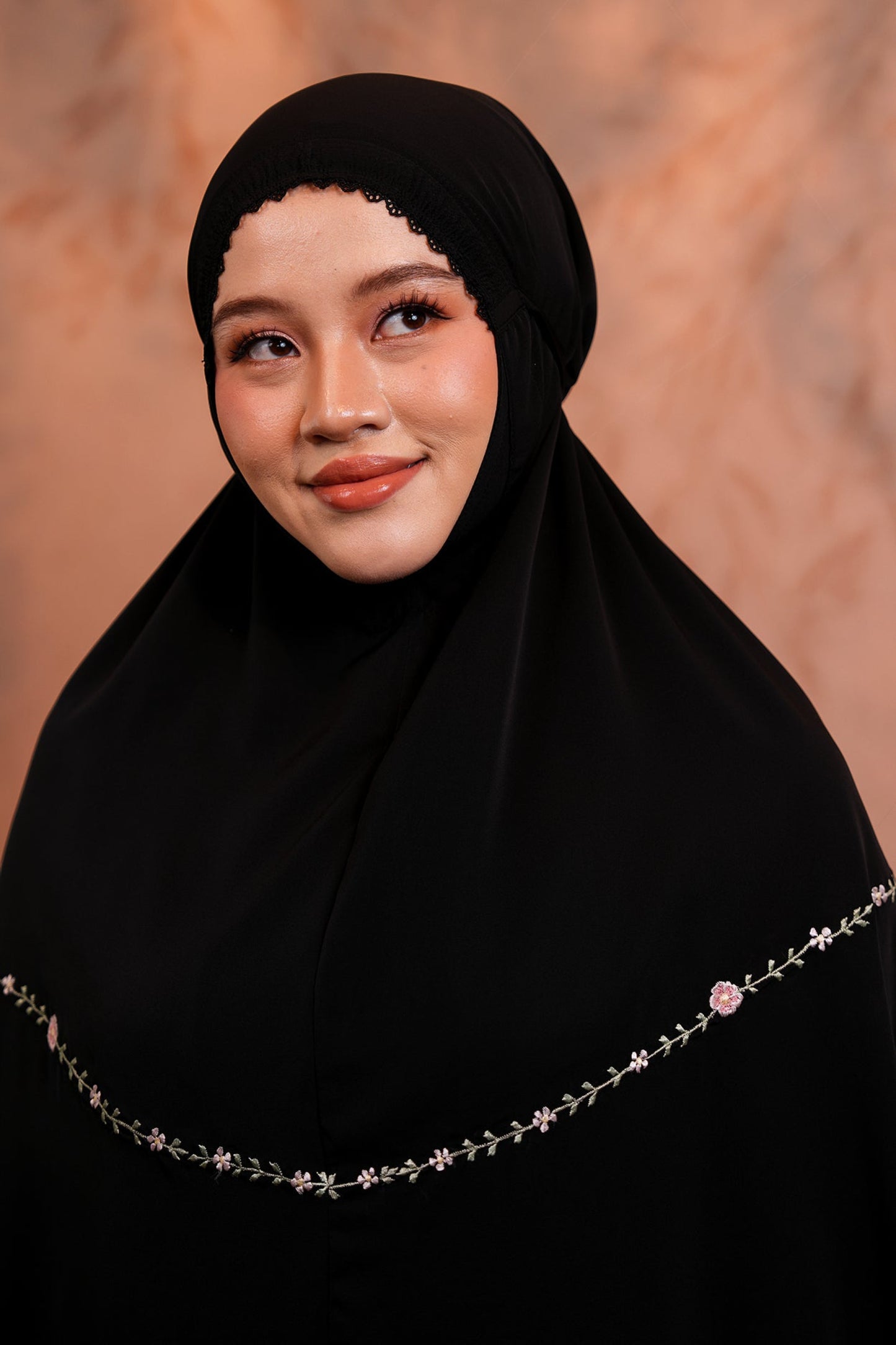 Evalora in Black Tea Prayer Wear