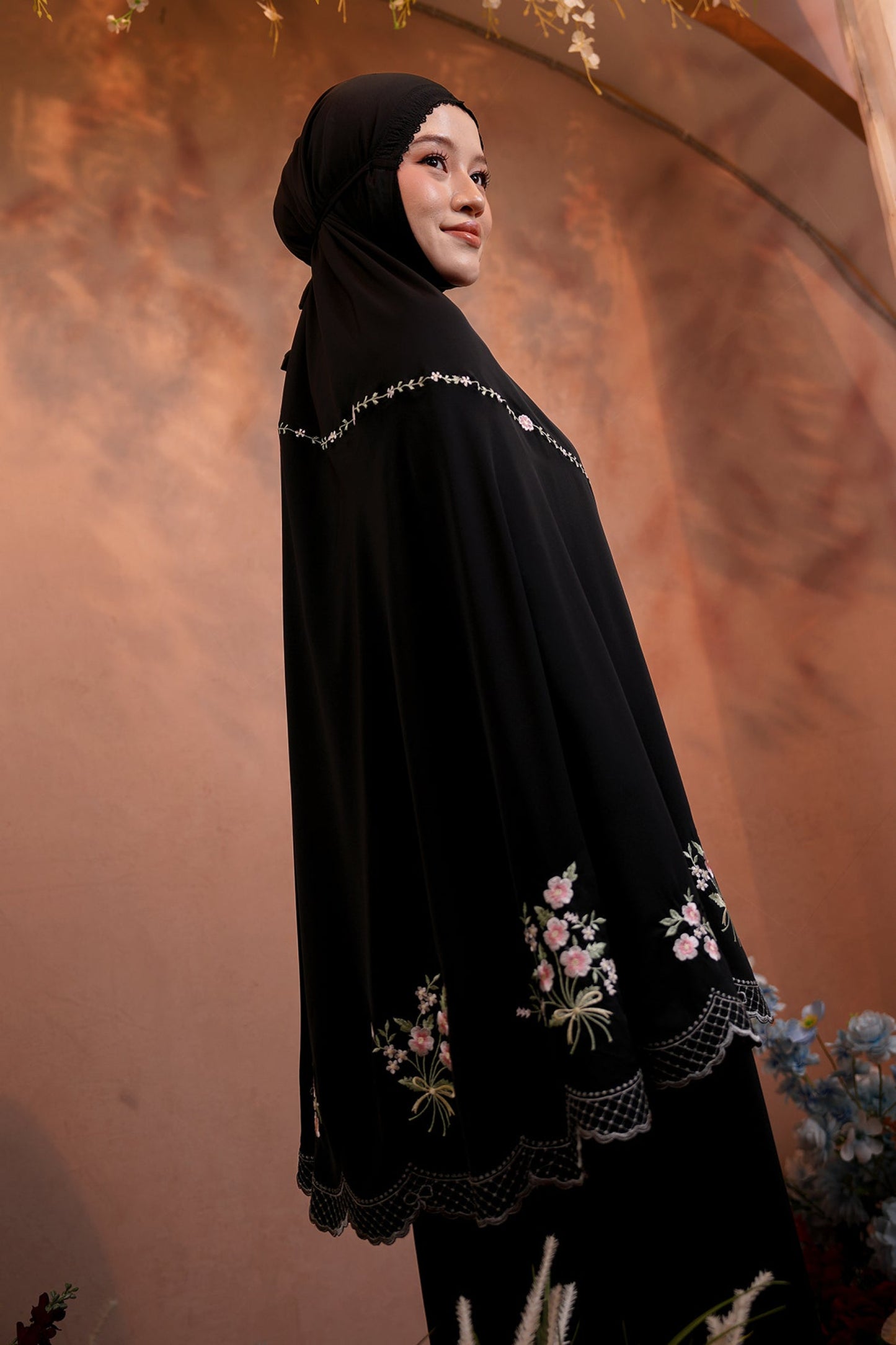 Evalora in Black Tea Prayer Wear