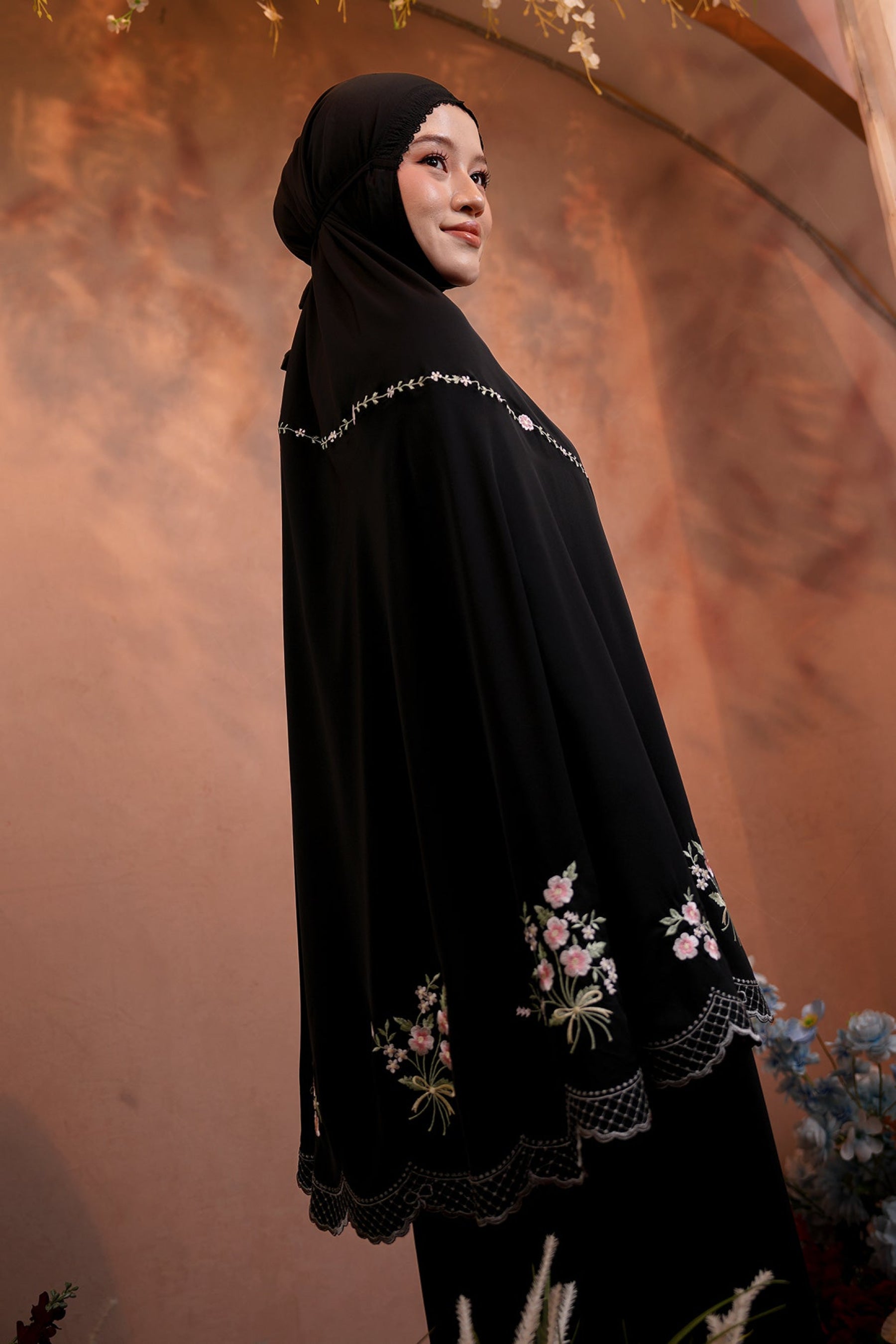 Evalora in Black Tea Prayer Wear
