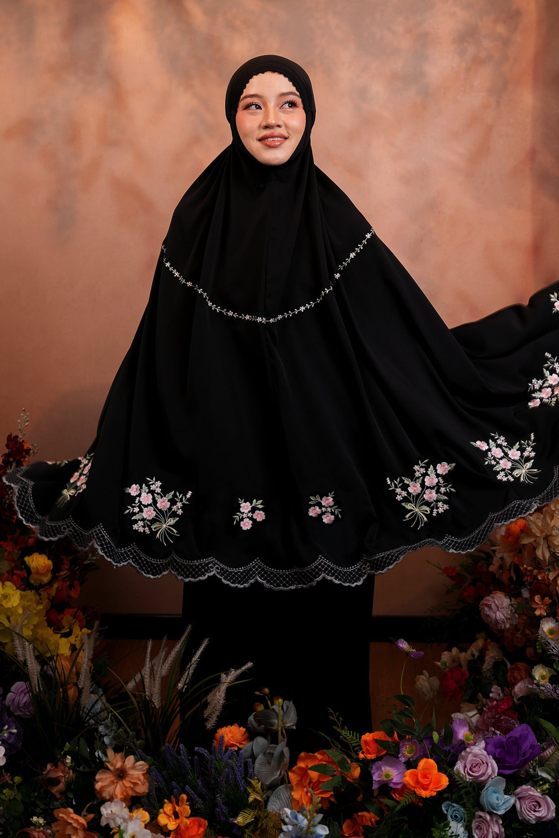 Evalora in Black Tea Prayer Wear