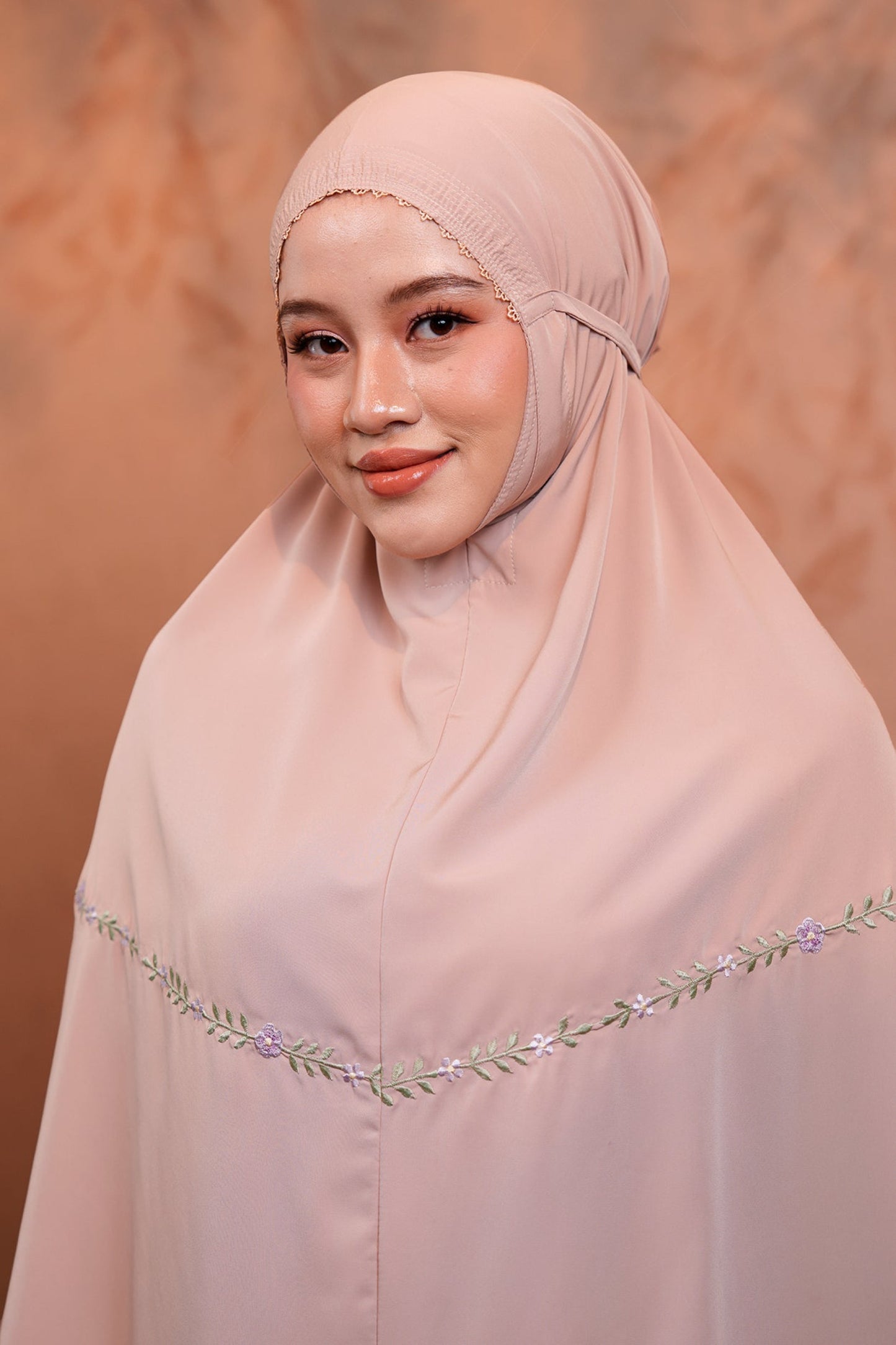 Evalora in Milk Tea Prayer Wear