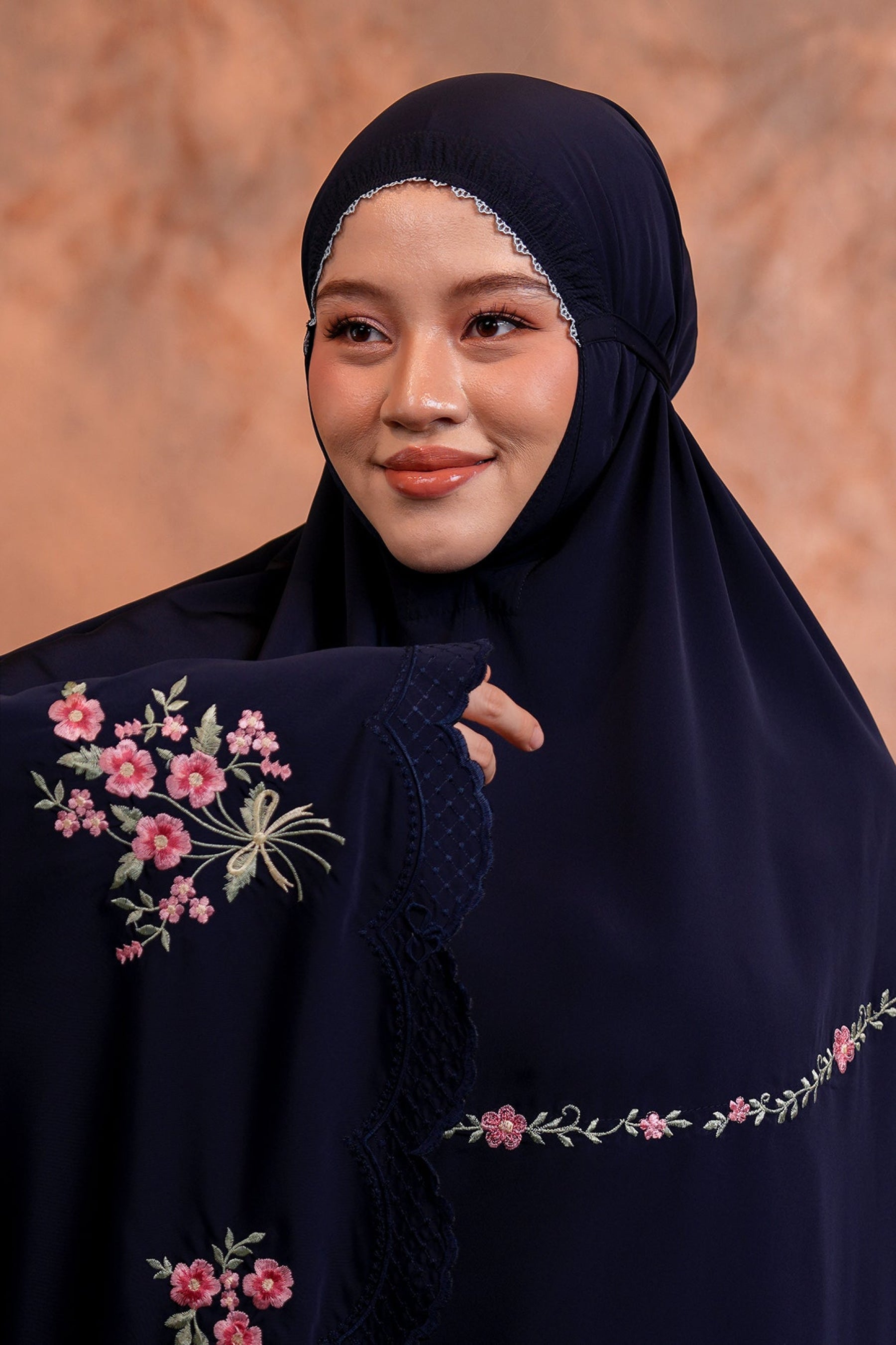 Evalora in Navy Prayer Wear