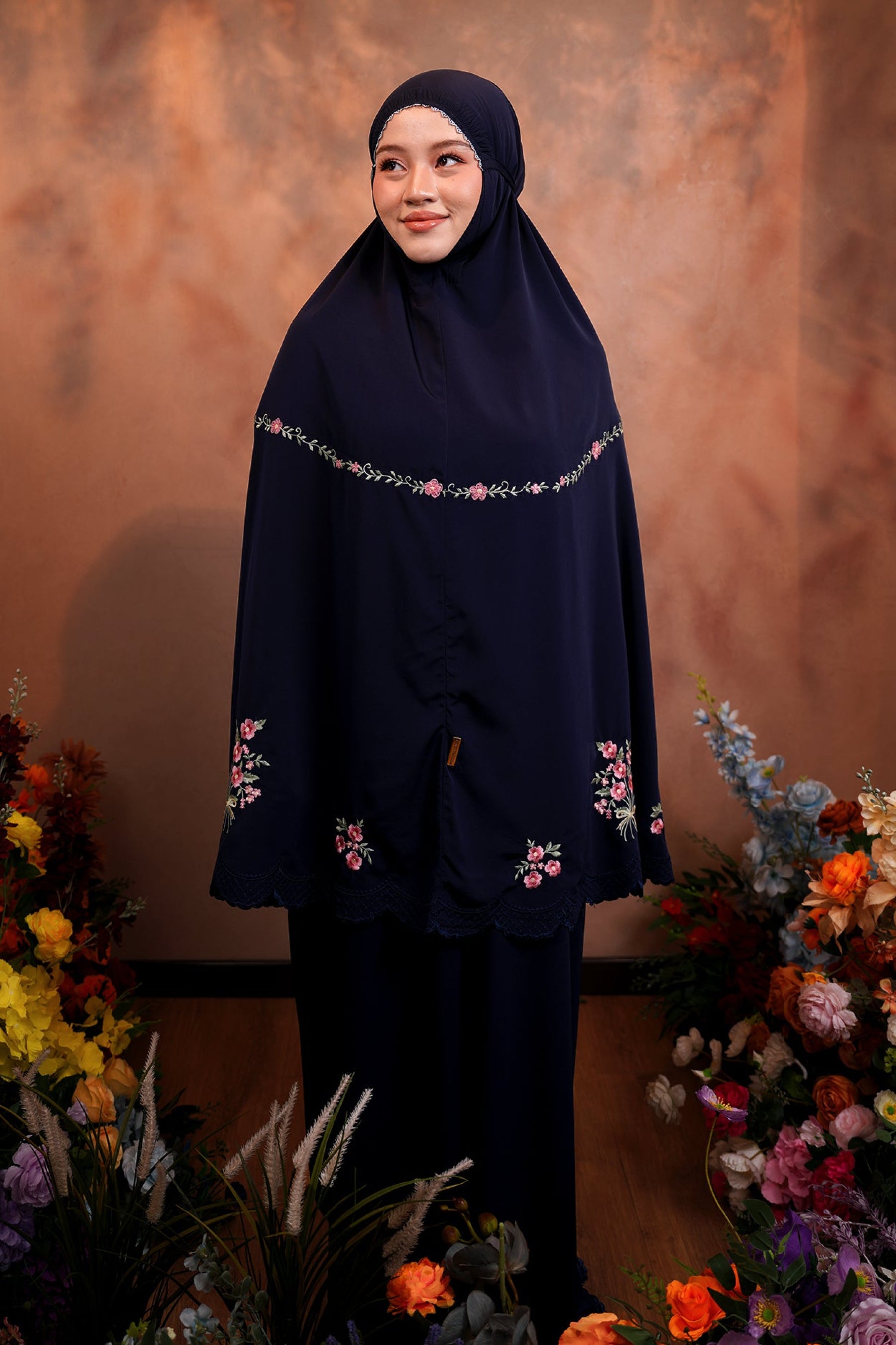 Evalora in Navy Prayer Wear