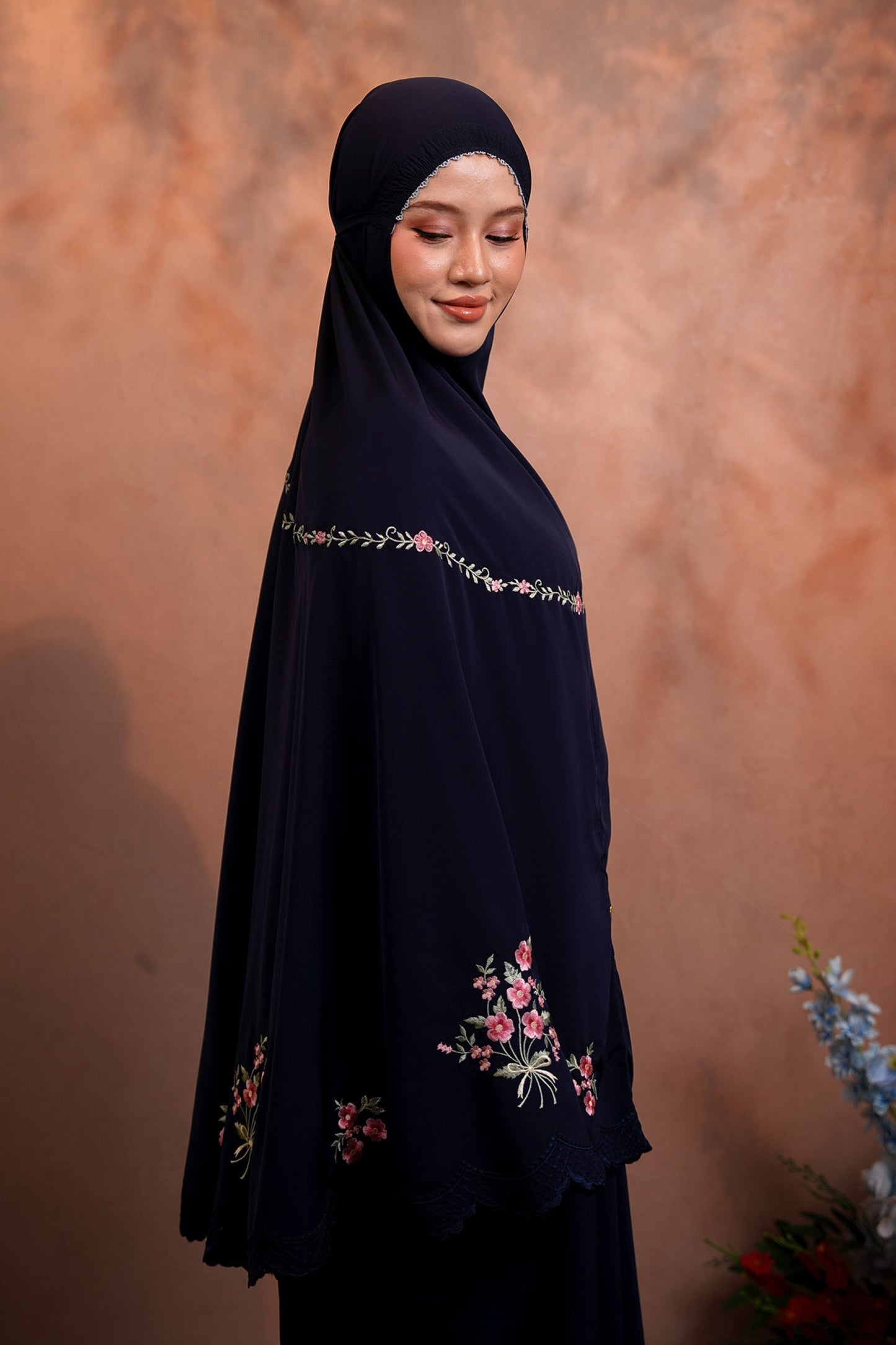 Evalora in Navy Prayer Wear