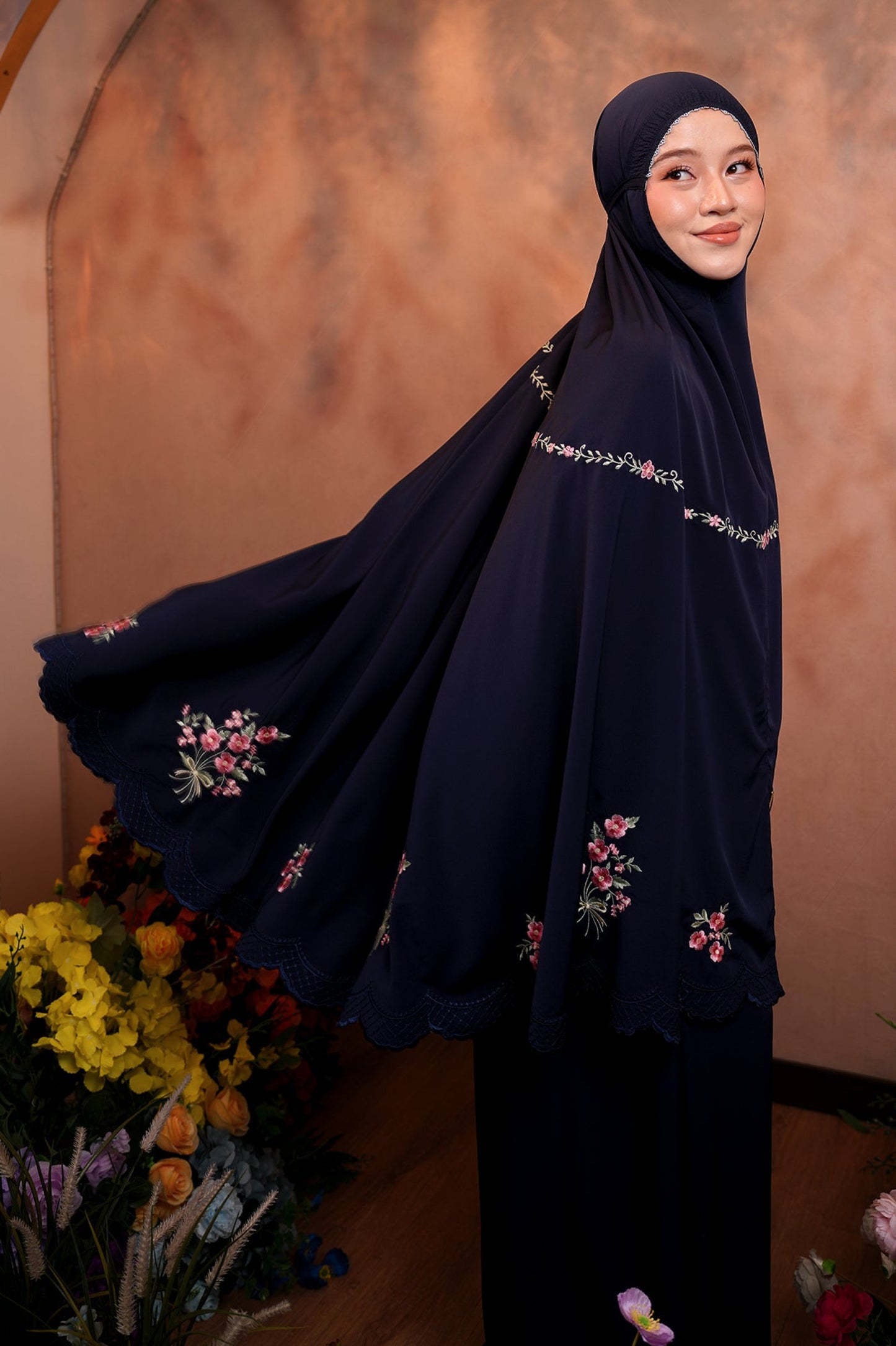 Evalora in Navy Prayer Wear