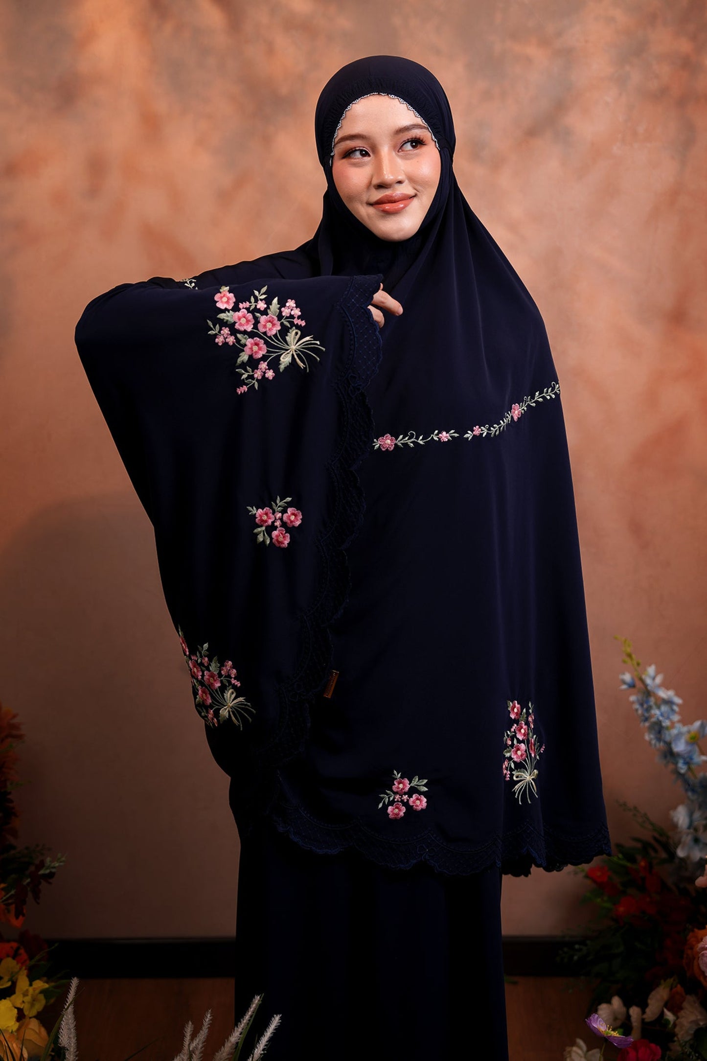 Evalora in Navy Prayer Wear