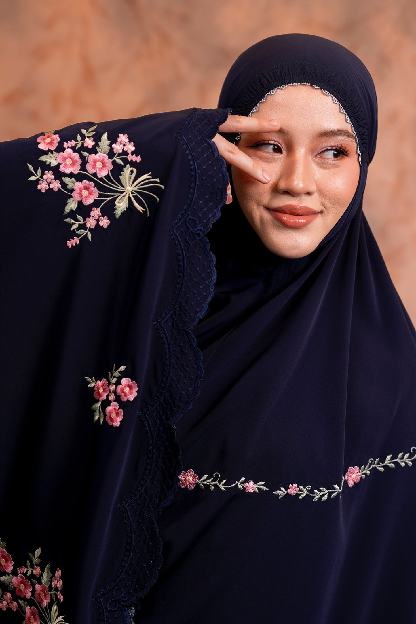 Evalora in Navy Prayer Wear