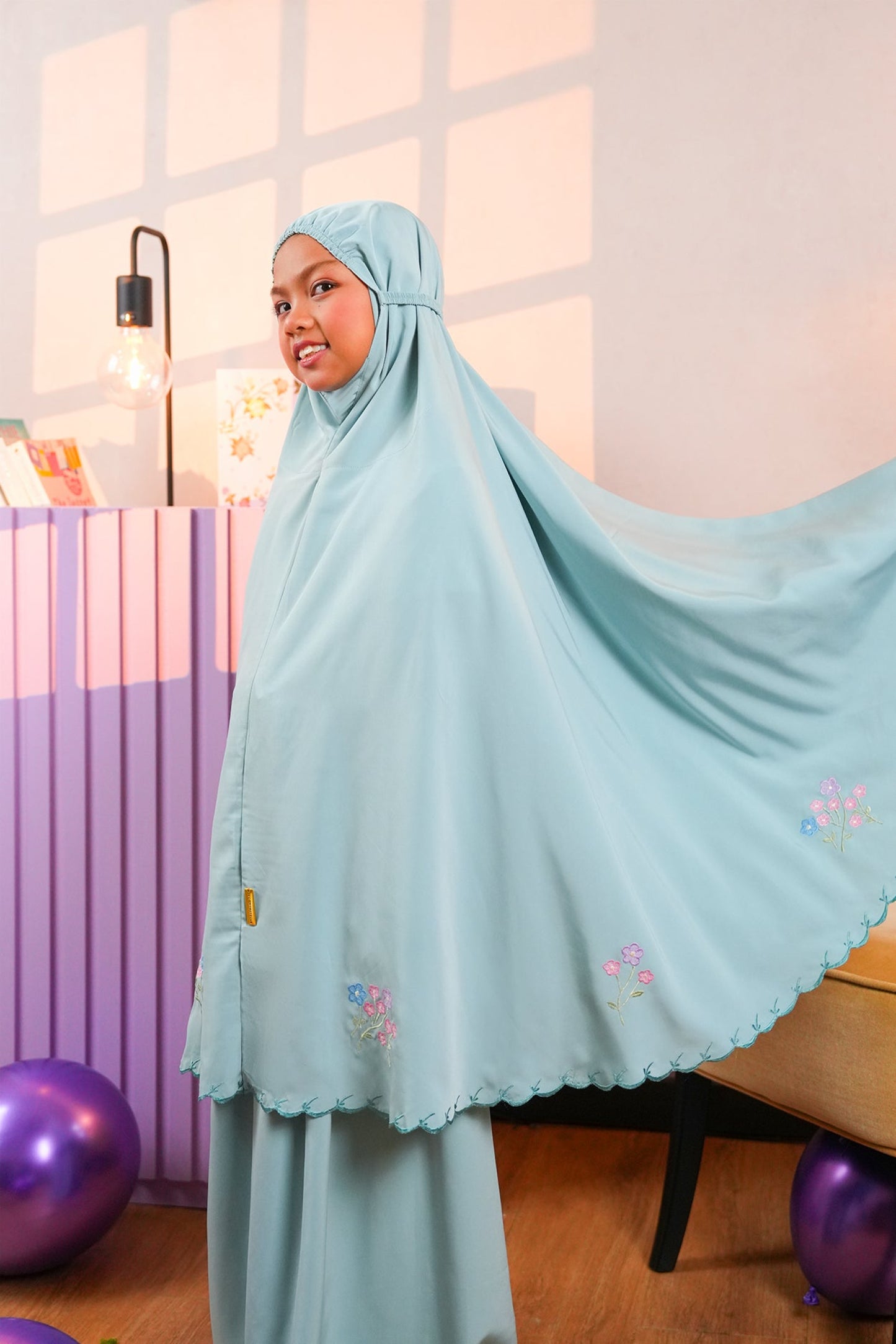 Little Lunara in Mint Prayer Wear